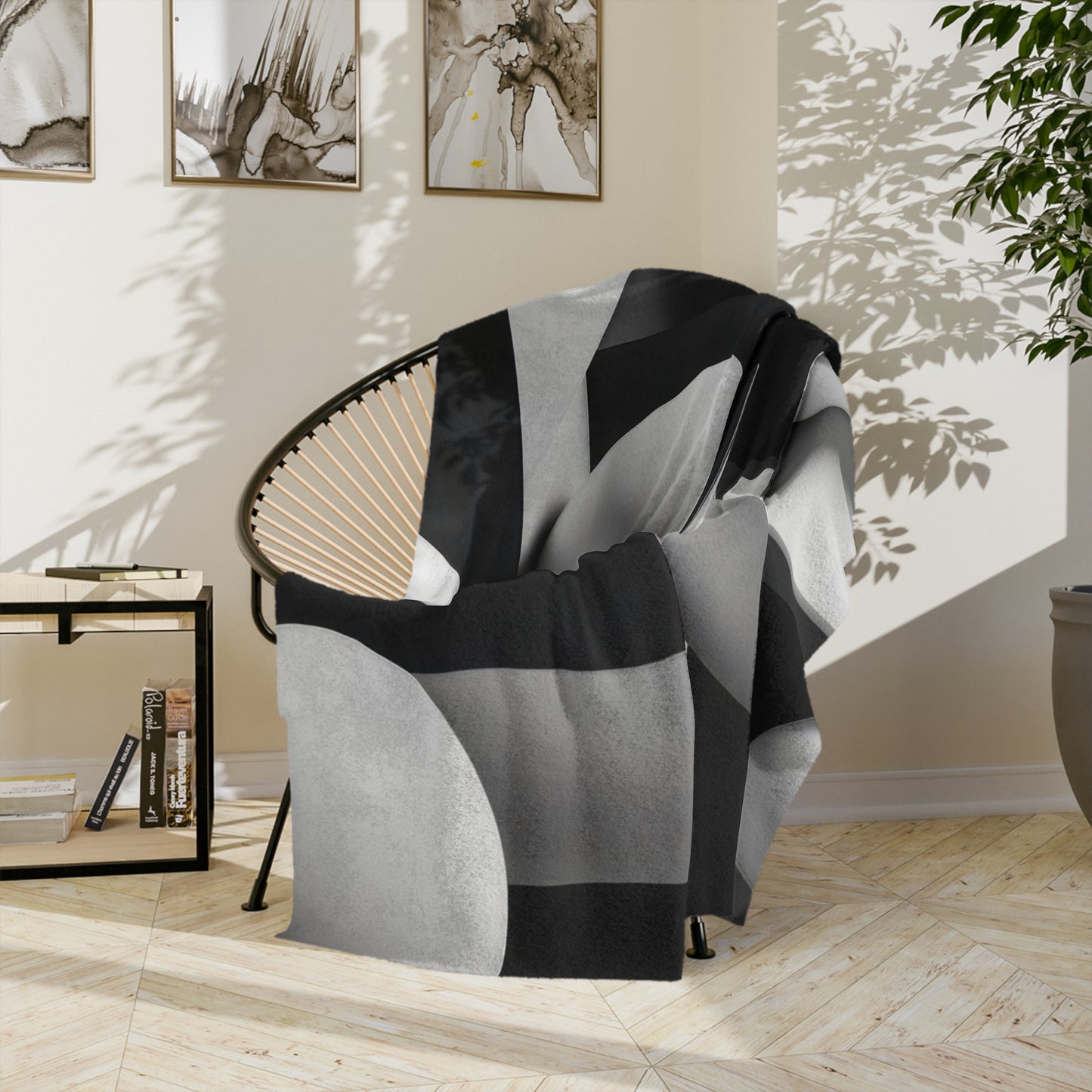 Modern Geometric Velveteen Blanket
