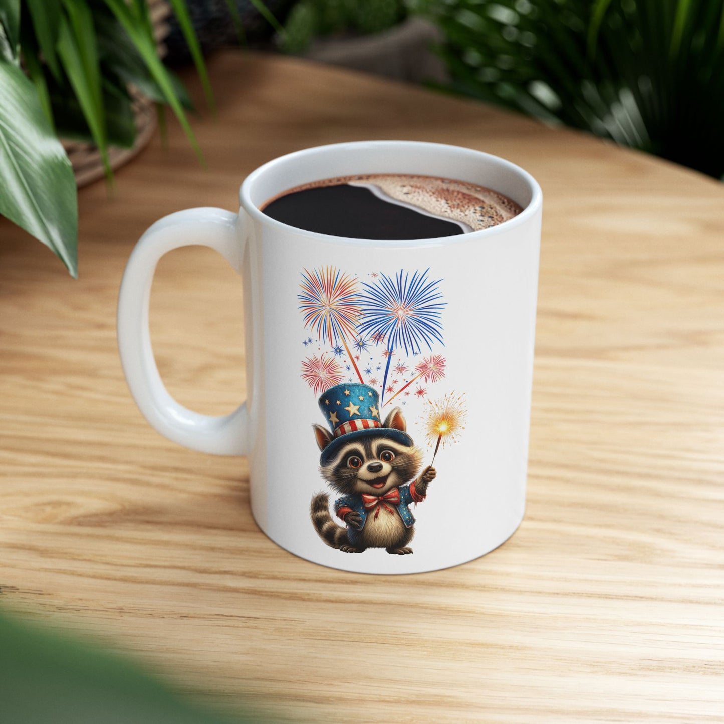 Adorable Patriotic Raccoon Coffee Mug