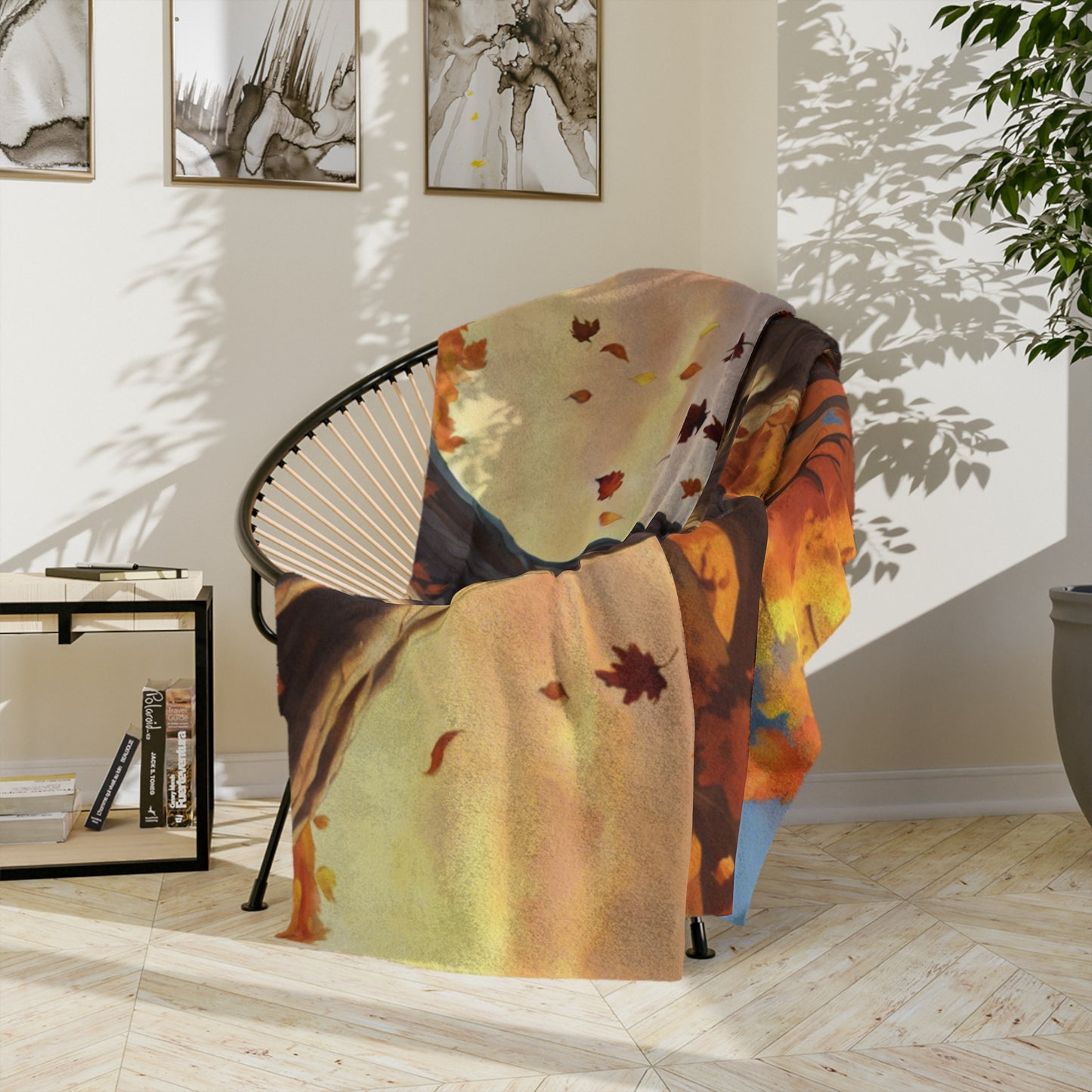 Majestic Autumn Tree Velveteen Blanket
