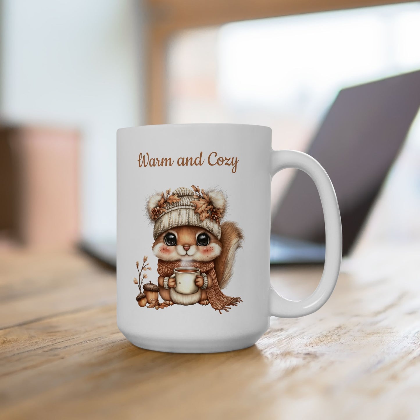 Warm and Cozy Squirrel Ceramic Coffee Mug