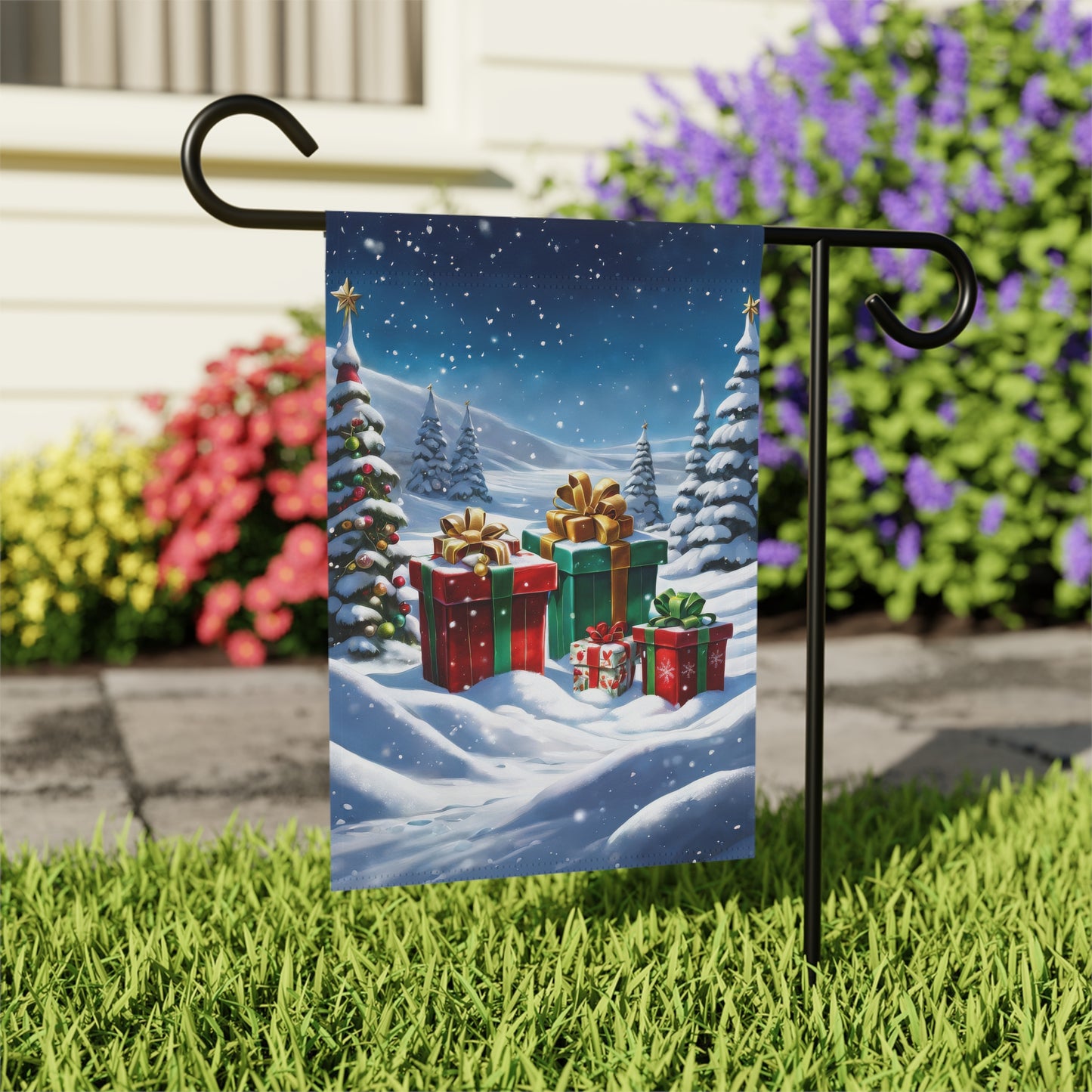 Christmas Presents Holiday Garden Flag/ House Banner