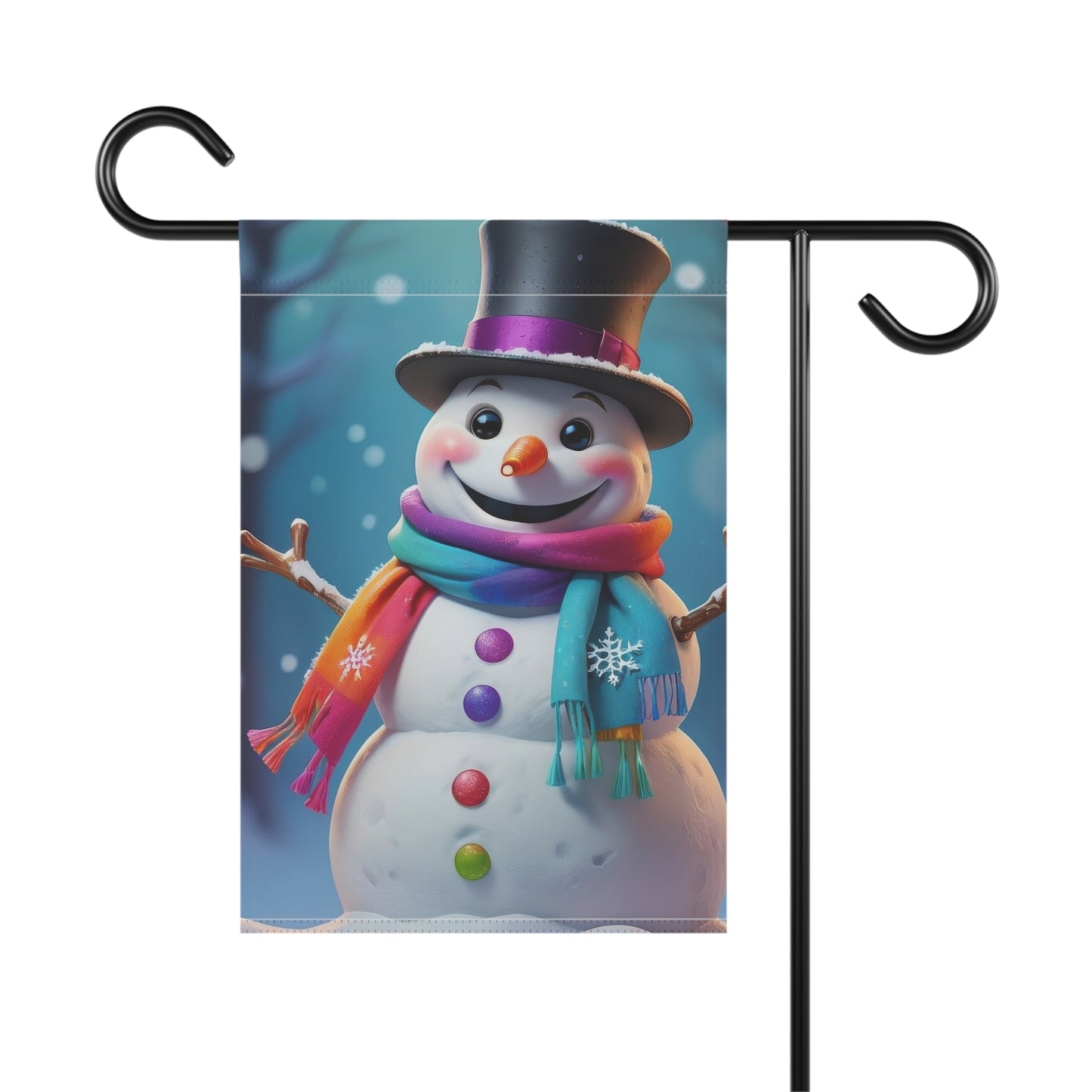 Festive Colorful Snowman Garden Flag
