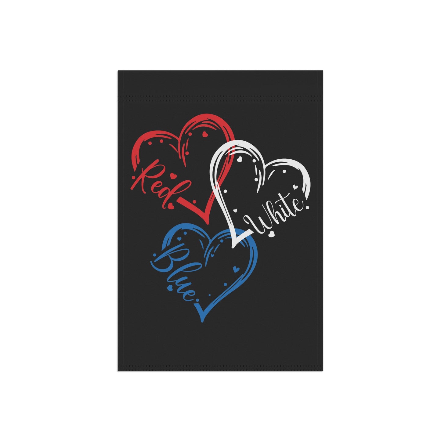 July 4th Red White Blue Hearts Garden Flag