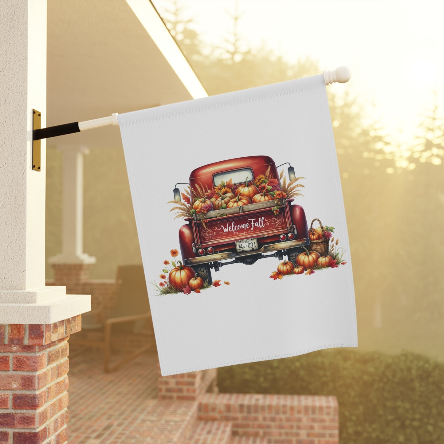 Vintage Truck Welcome Fall Flag