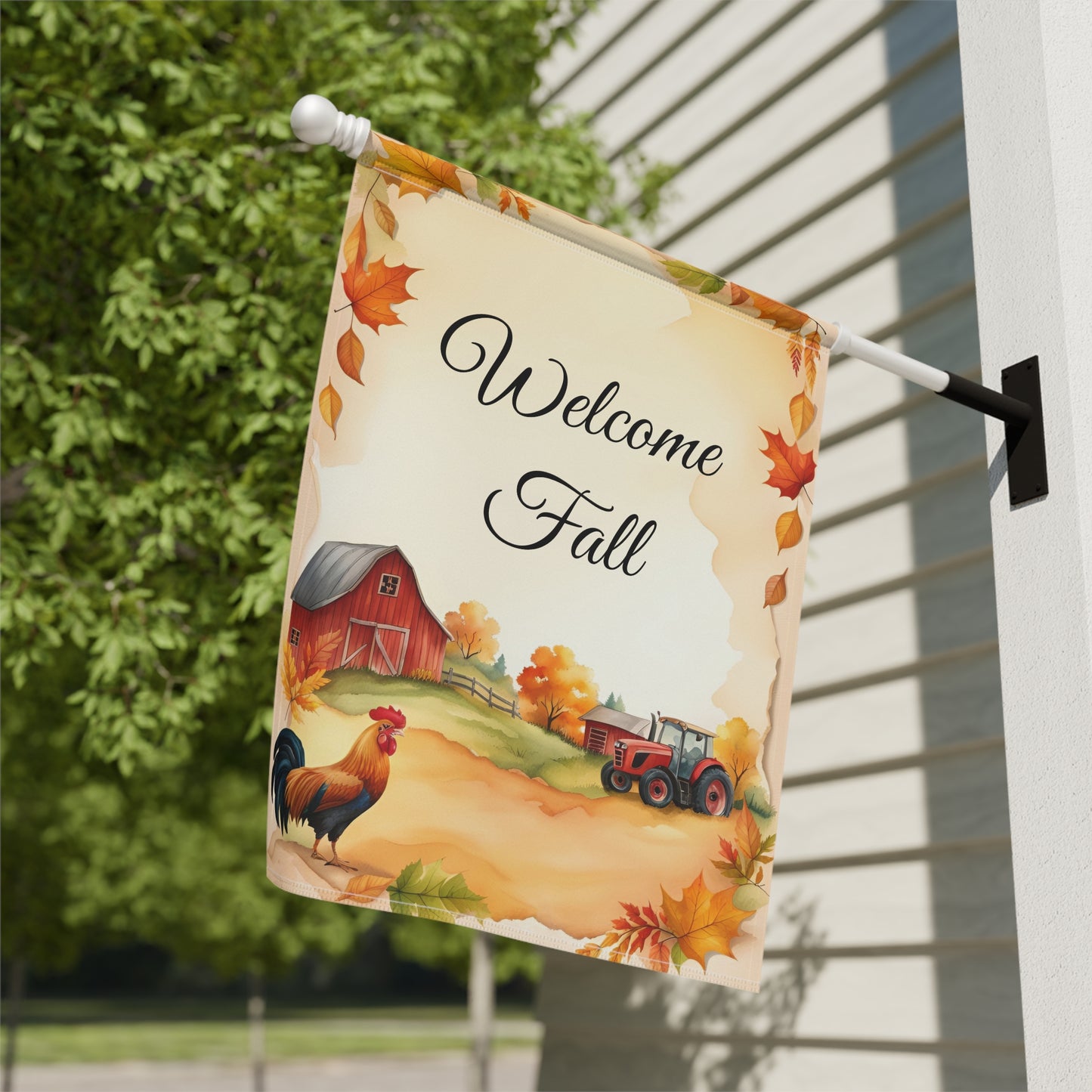 "Welcome Fall" Farmhouse Garden Flag