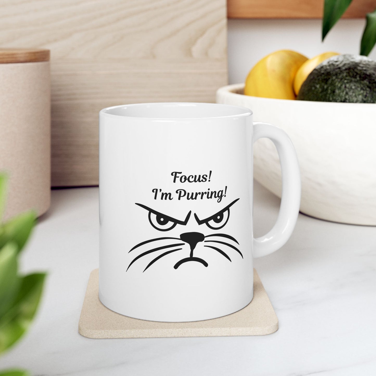 Focus! I'm Purring!" Grumpy Cat Coffee Mug