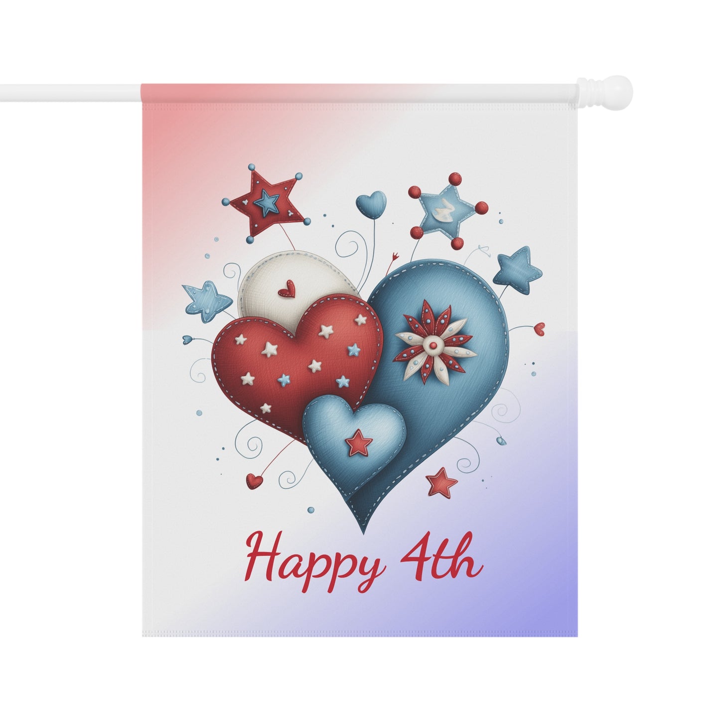 American Hearts Garden Flag for Fourth of July