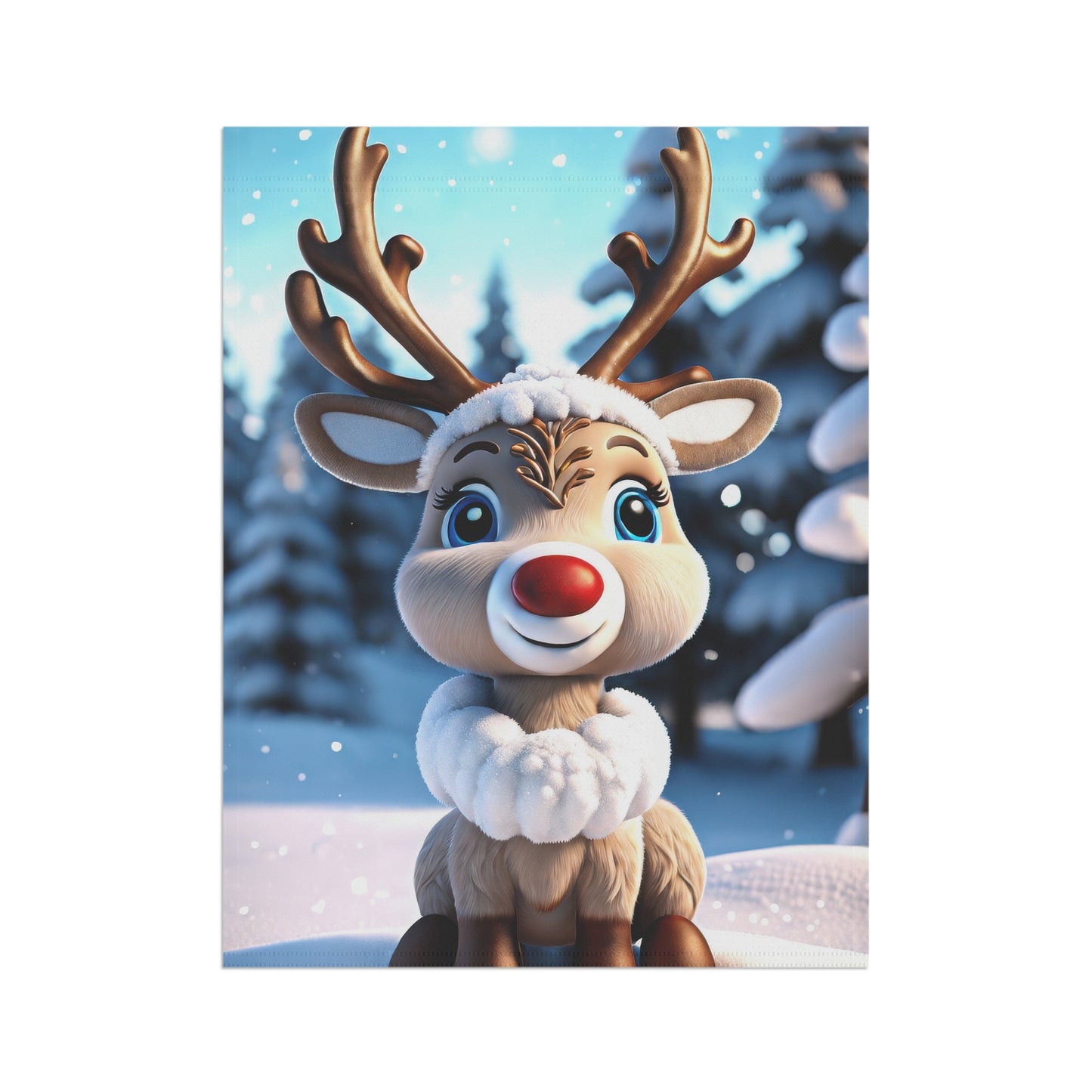 Delightful Little Reindeer Holiday Garden Flag/ House Banner