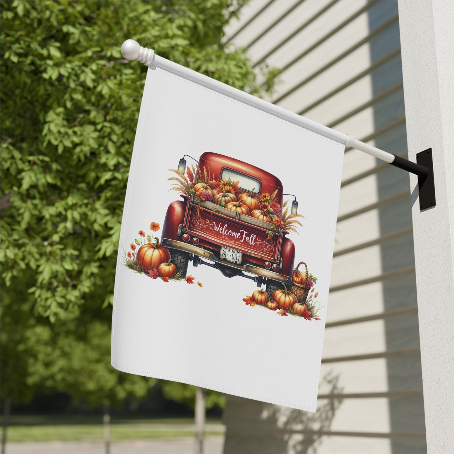 Vintage Truck Welcome Fall Flag