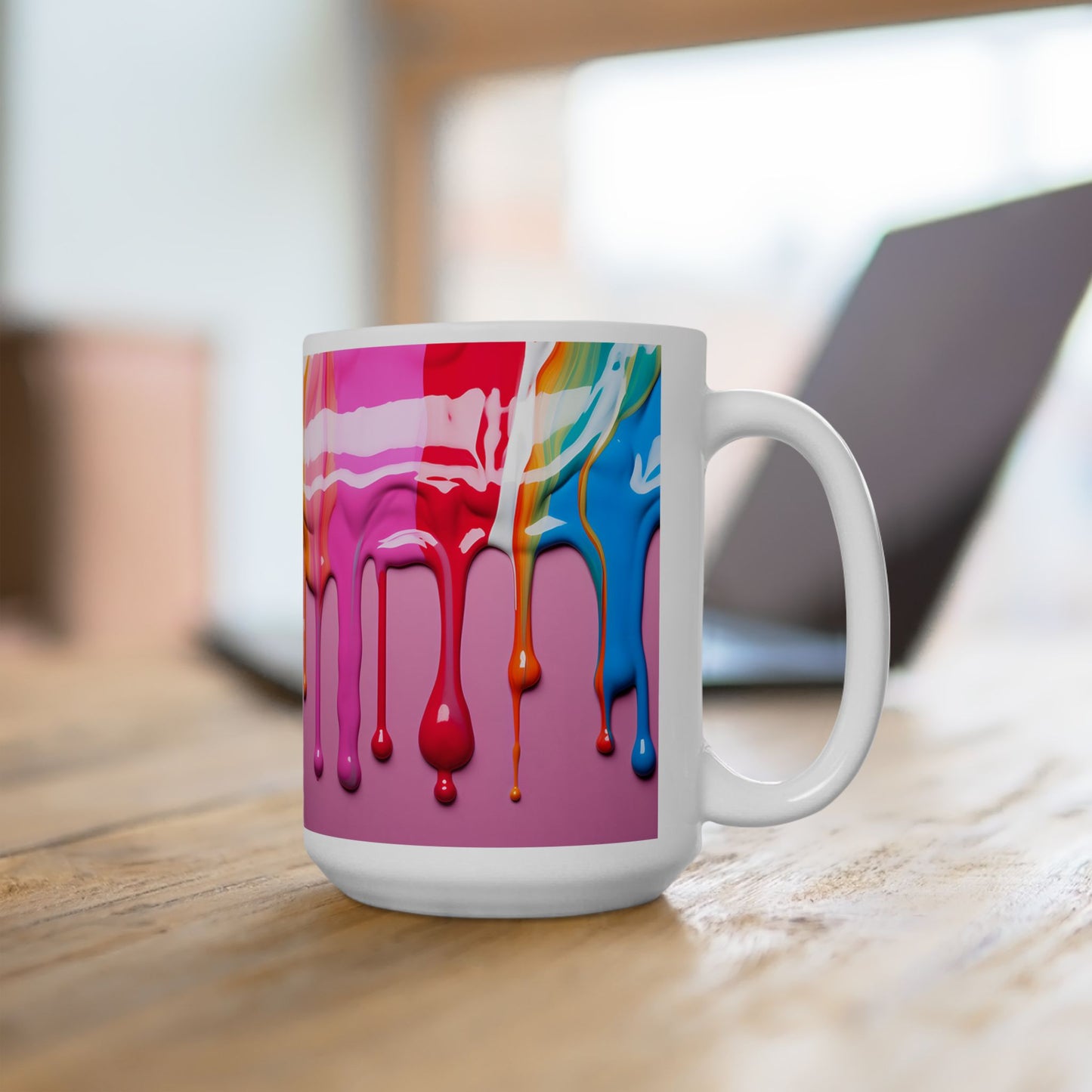 Vibrant Paint Drip Art Coffee Mug