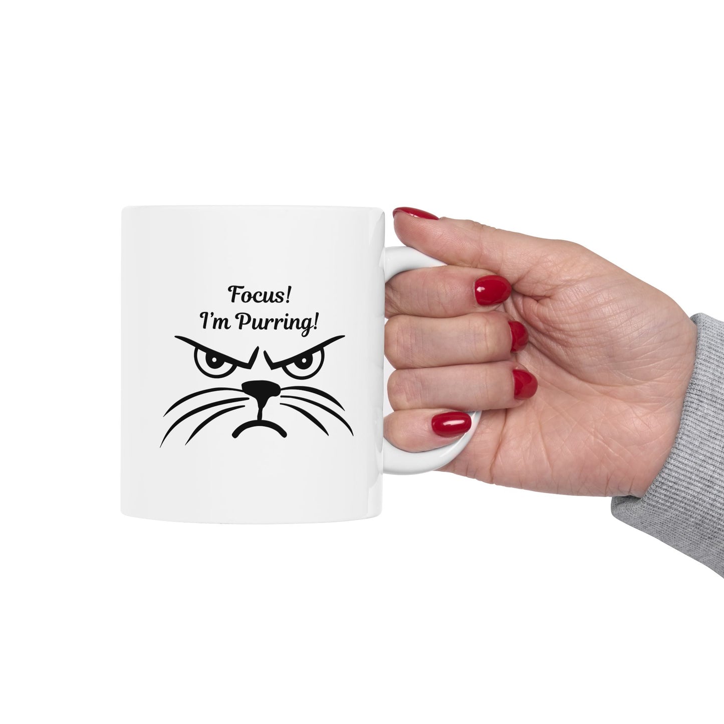 Focus! I'm Purring!" Grumpy Cat Coffee Mug