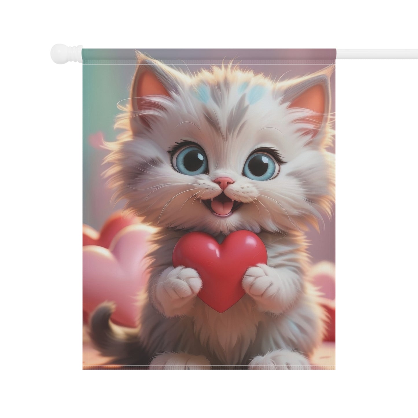 Cute Valentine Kitten Garden Flag