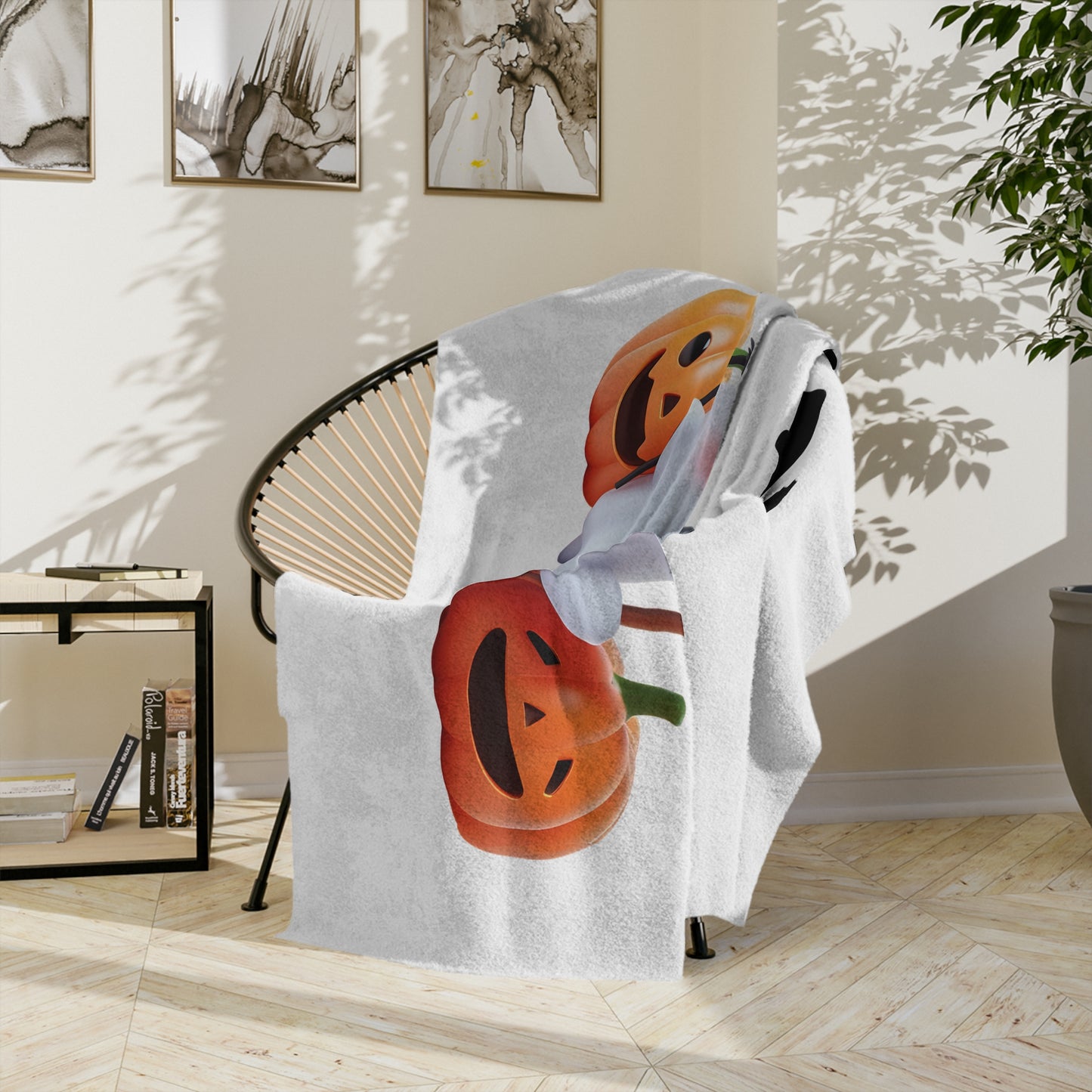 Cute Boo! Ghost Halloween Plush Blanket -