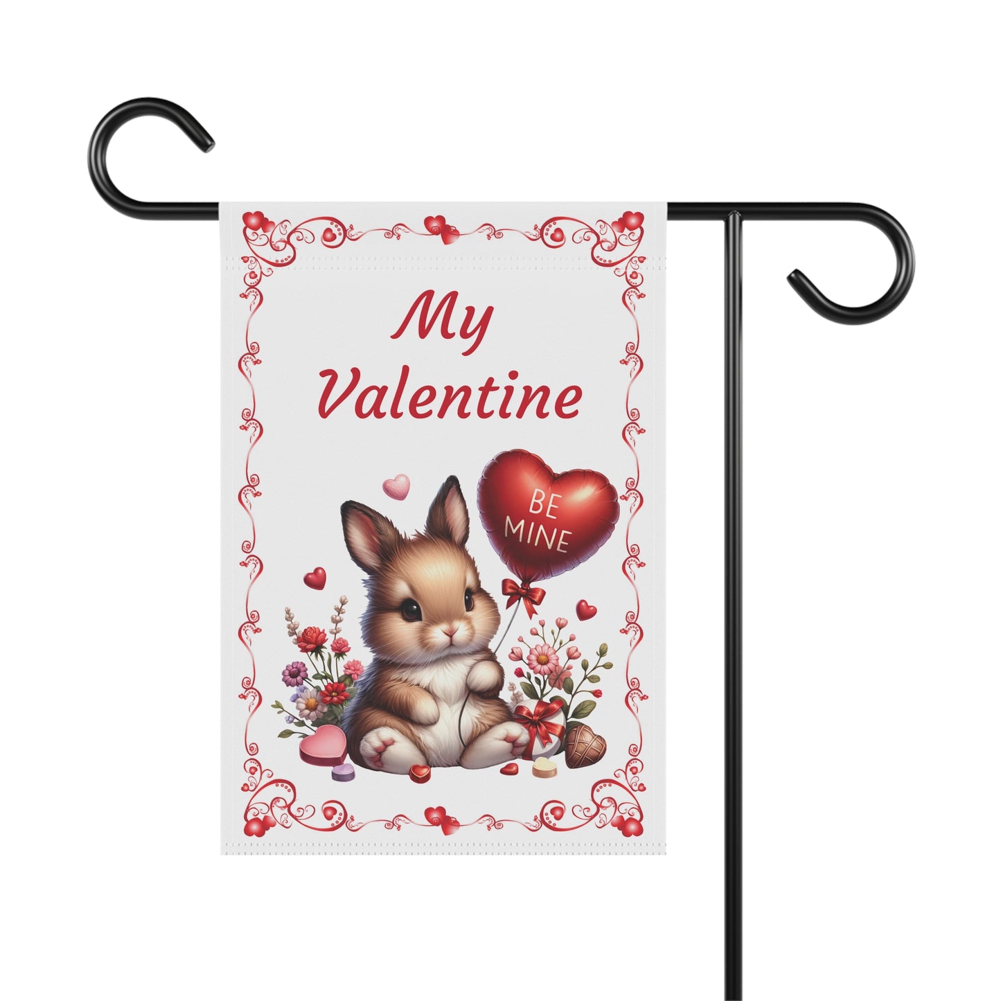 My Valentine Bunny Garden Flag
