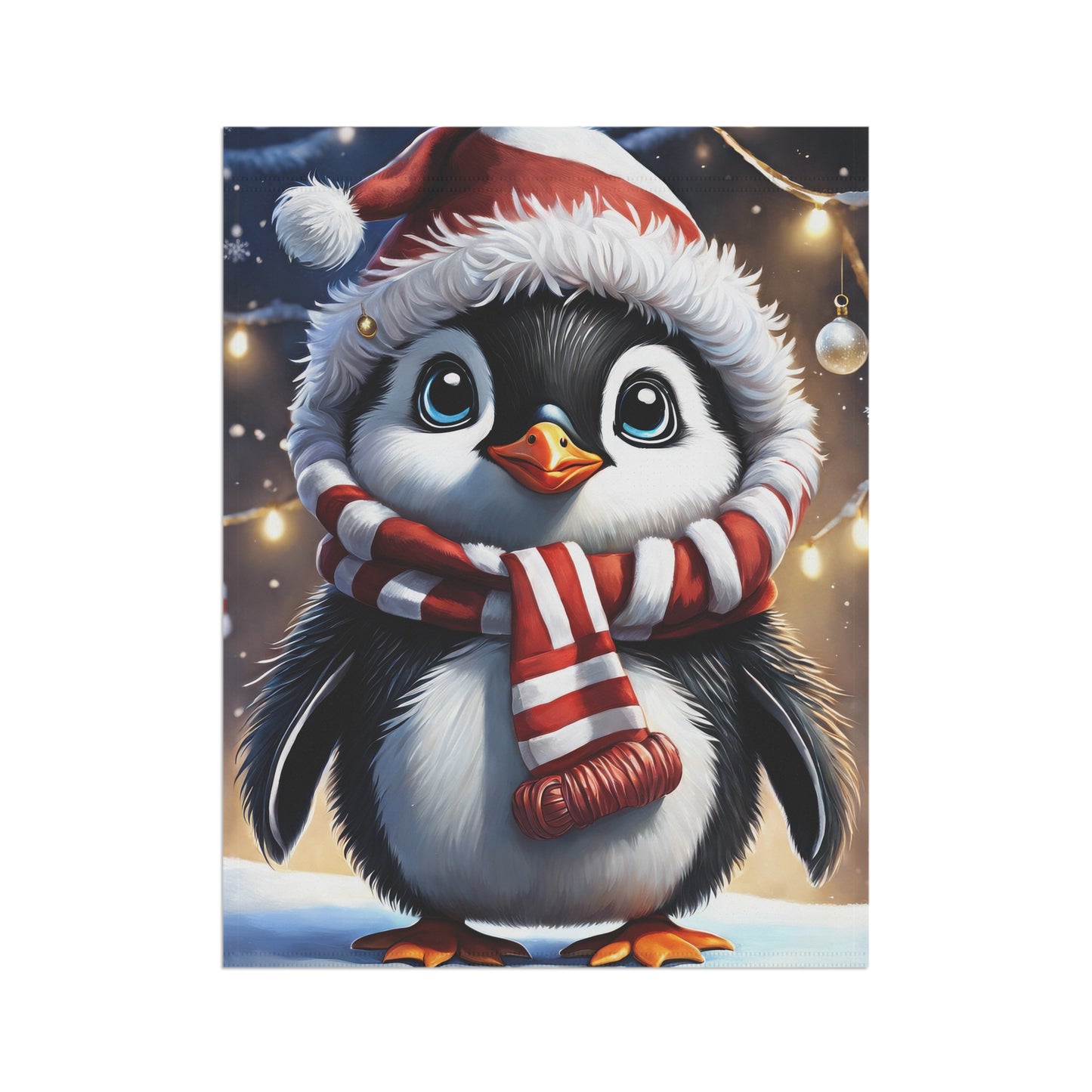 Adorable Christmas Penguin Garden Flag