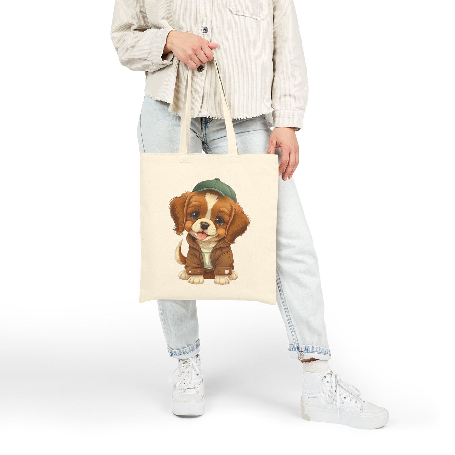 Adorable Cartoon Puppy Reusable Tote Bag