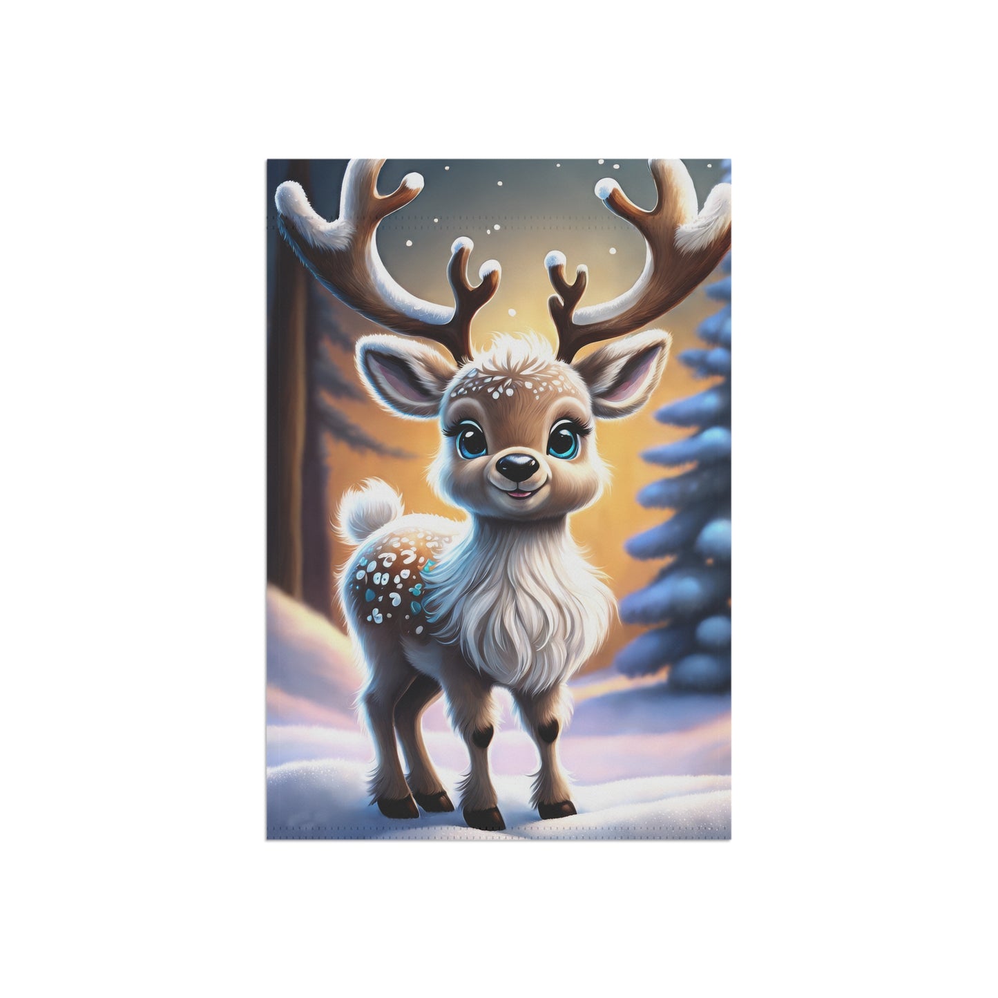 Adorable Spotted Fawn Reindeer Garden Flag