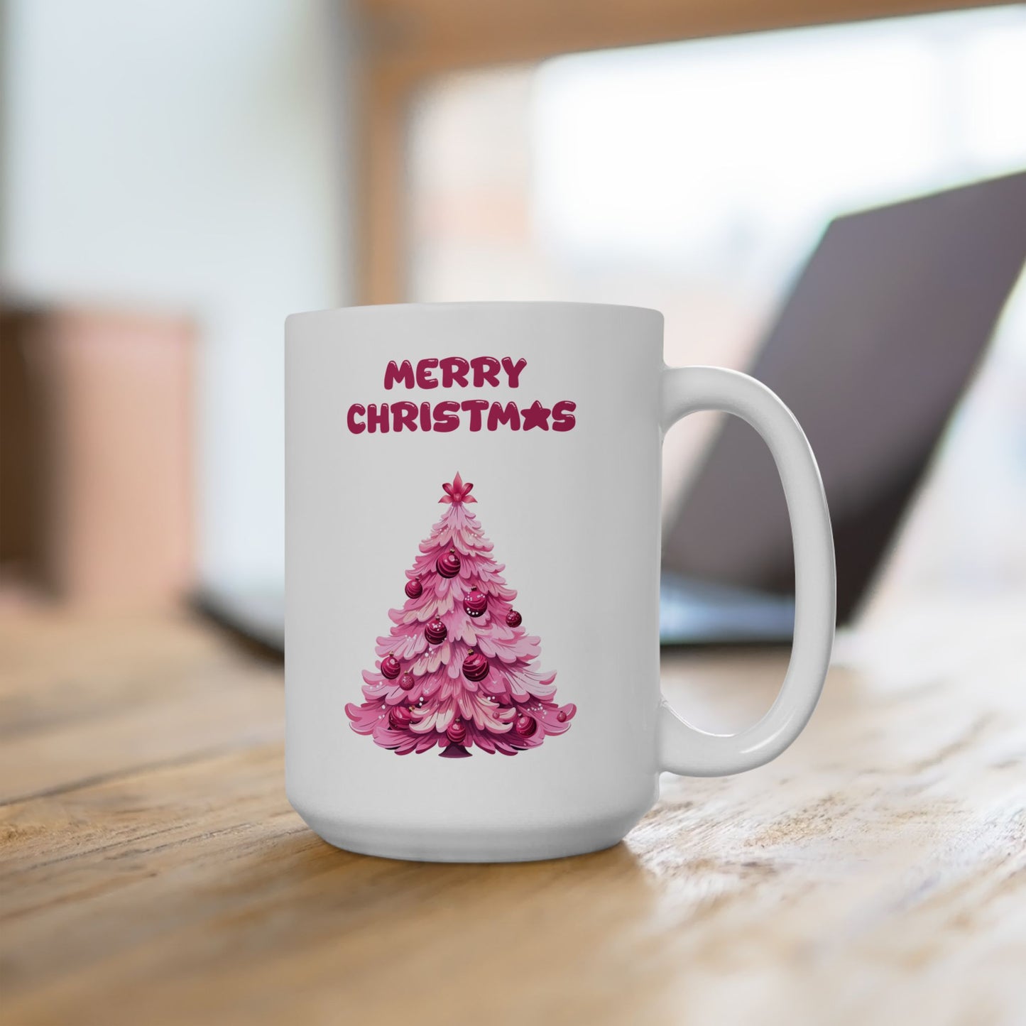 Cute Pink Christmas Tree Coffee Mug