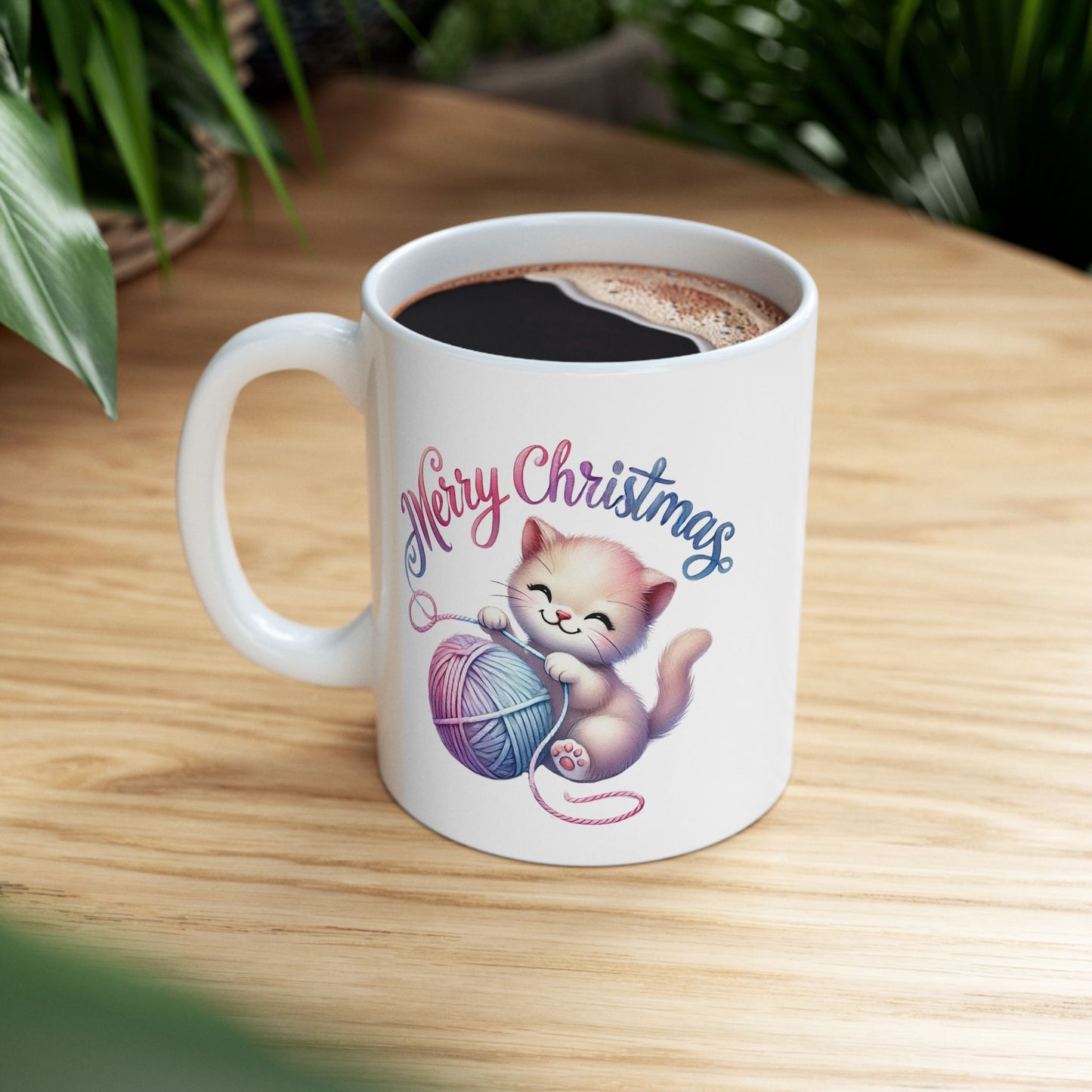 Merry Christmas Kitten Coffee Mug