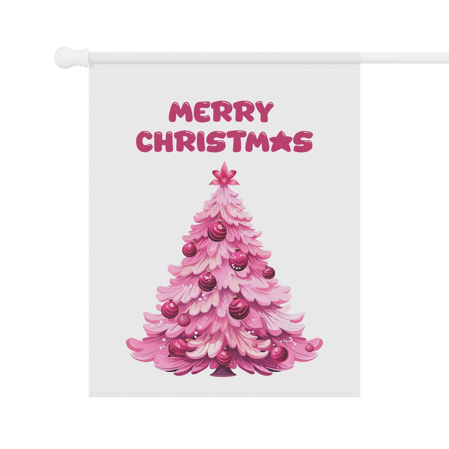Pink Christmas Tree Garden Flag