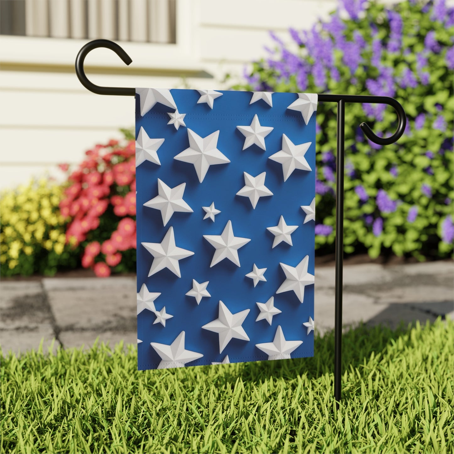 Blue Starred Garden Banner 4th of July Flag For Garden or Yard