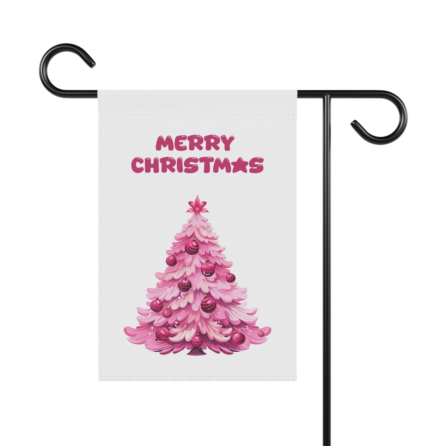 Pink Christmas Tree Garden Flag