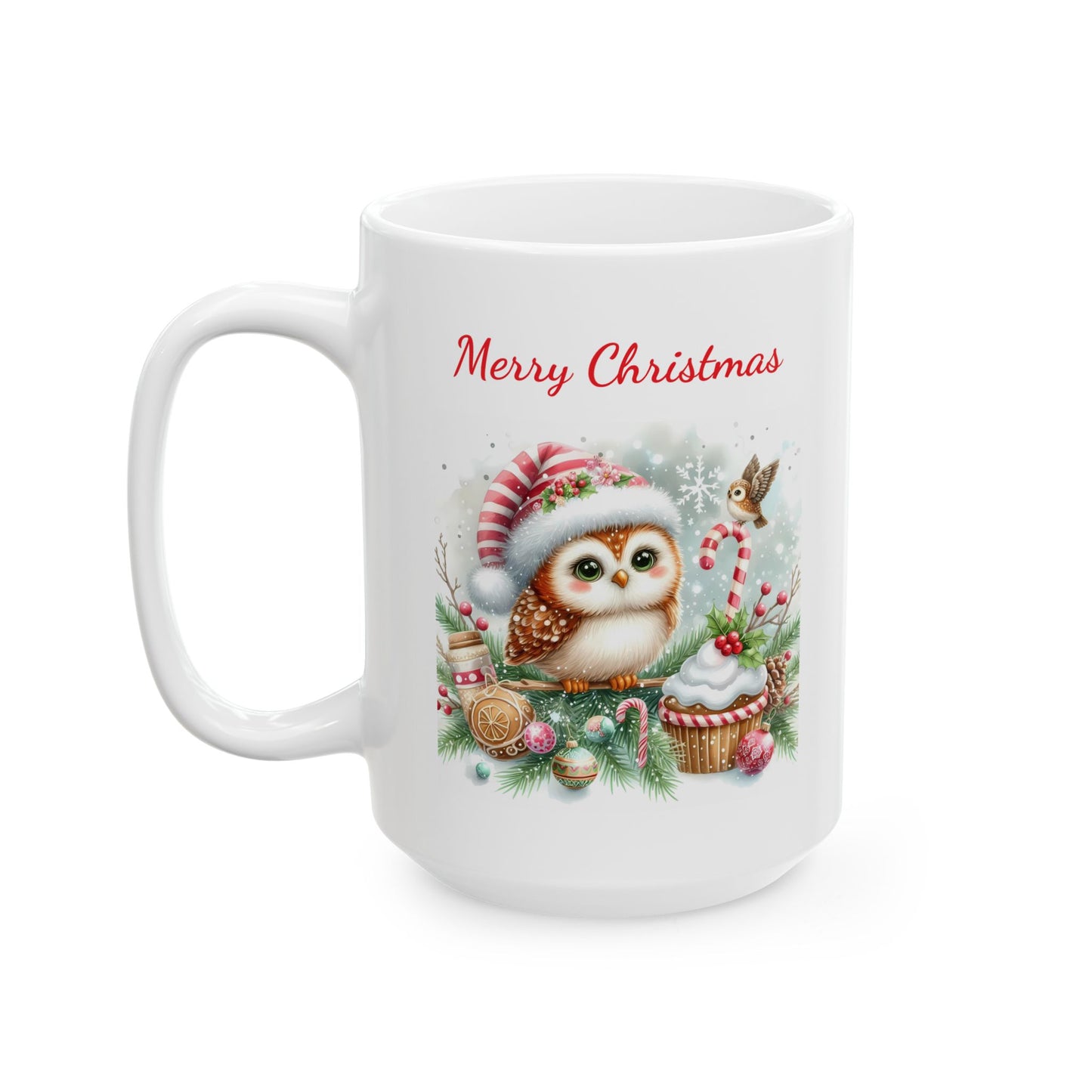 Cute Christmas Owl Coffee Mug