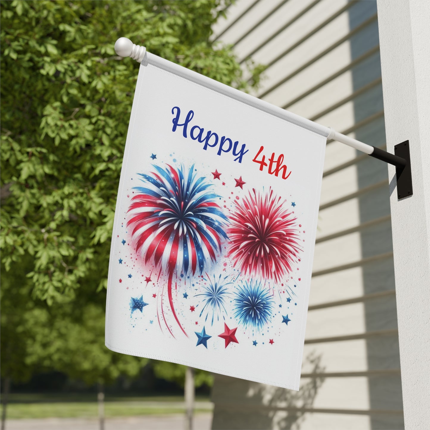 Fireworks and Stars Garden Flag