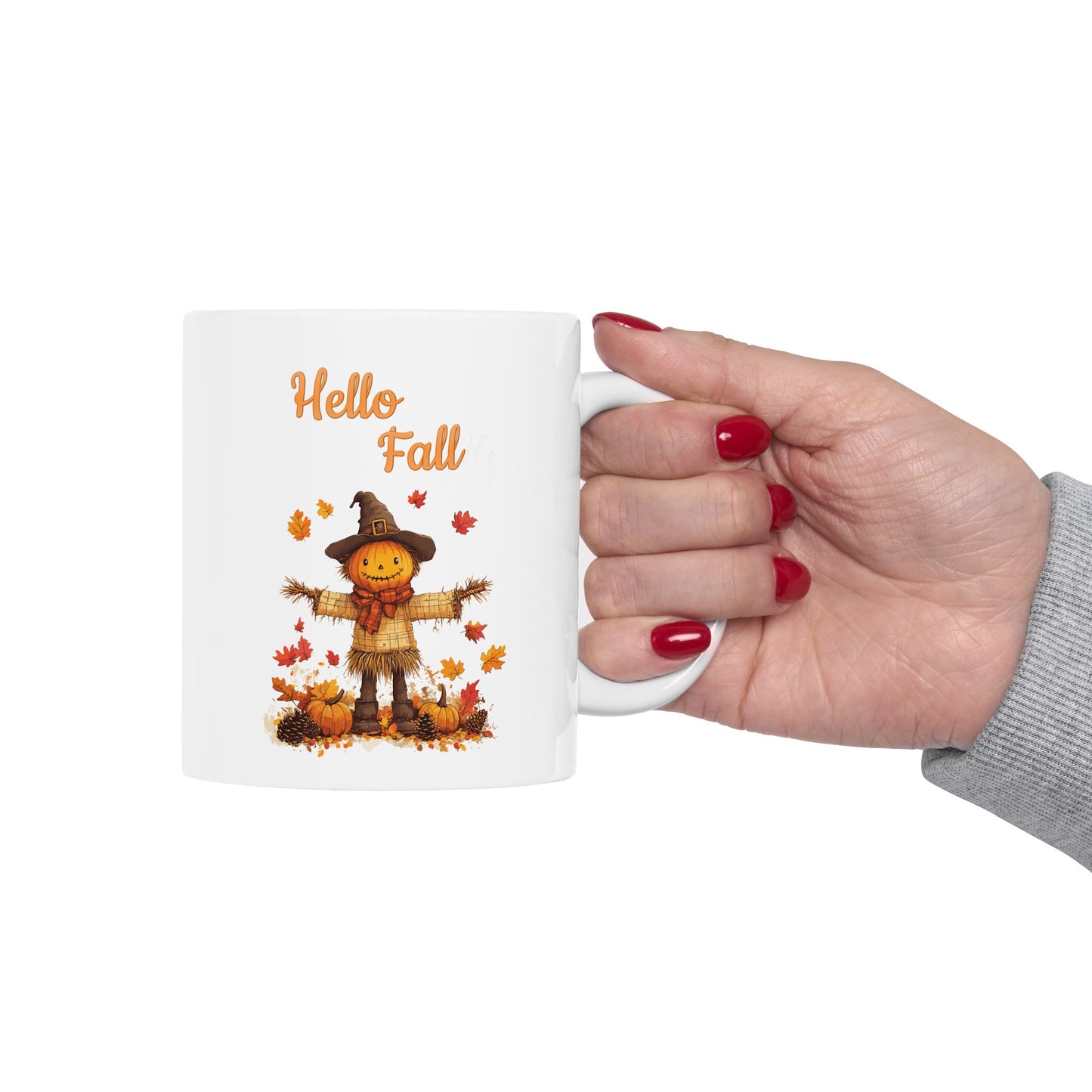Hello Fall Pumpkin Scarecrow Coffee Mug