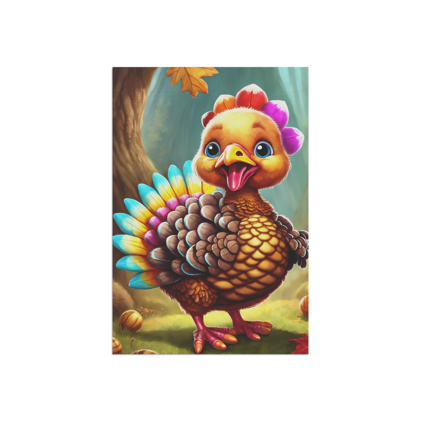 Adorable Thanksgiving Turkey Garden Flag