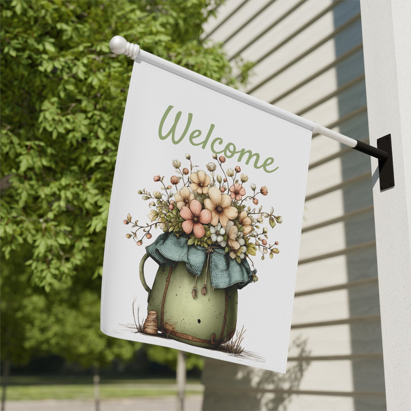 Rustic Jug Welcome Garden Flag