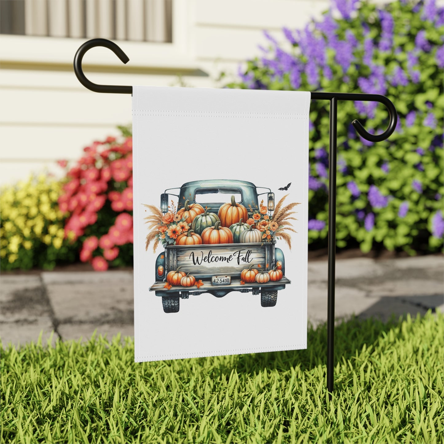 "Welcome Fall" Vintage Truck & Pumpkin Garden Flag
