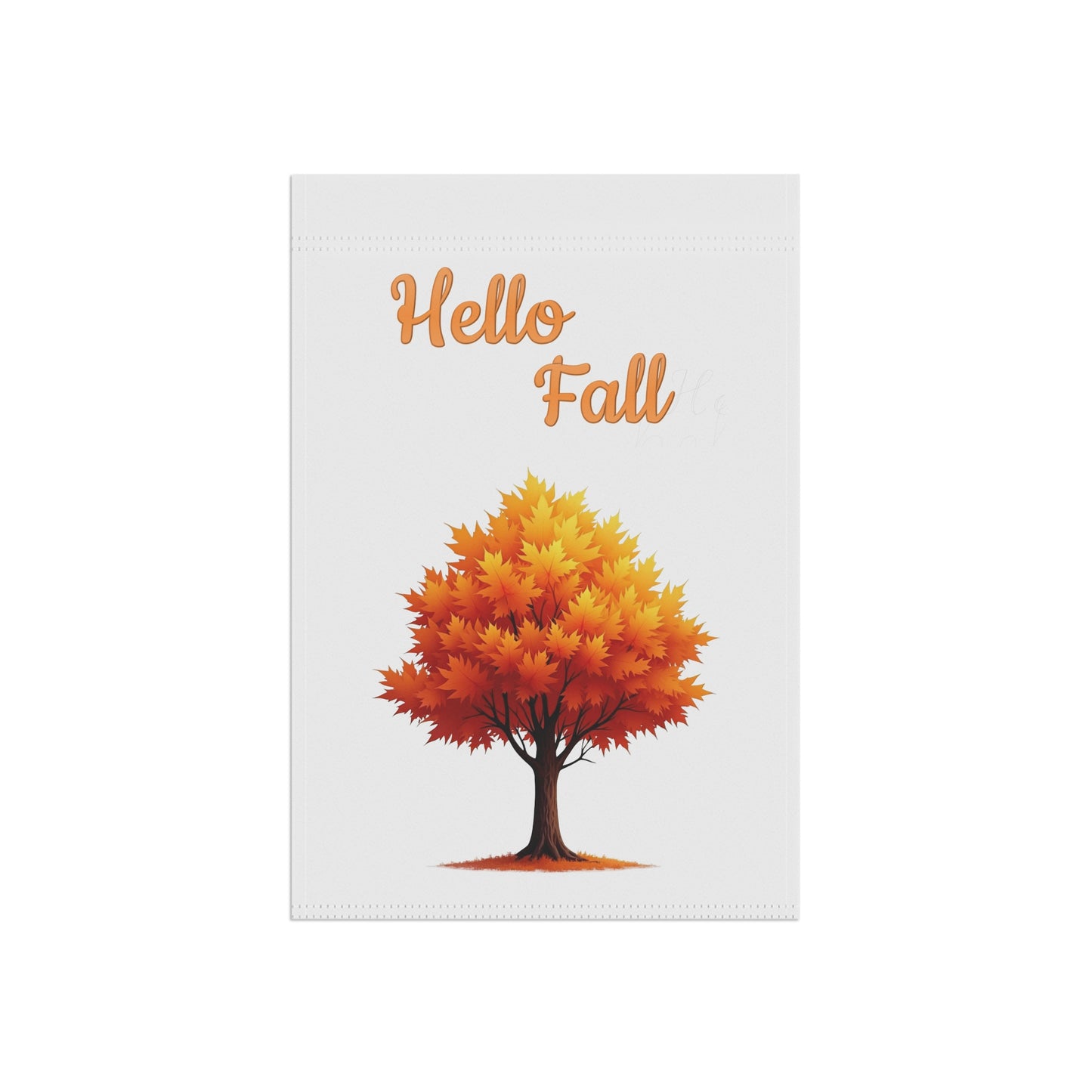 Hello Fall Garden Flag with Golden Autumn Tree