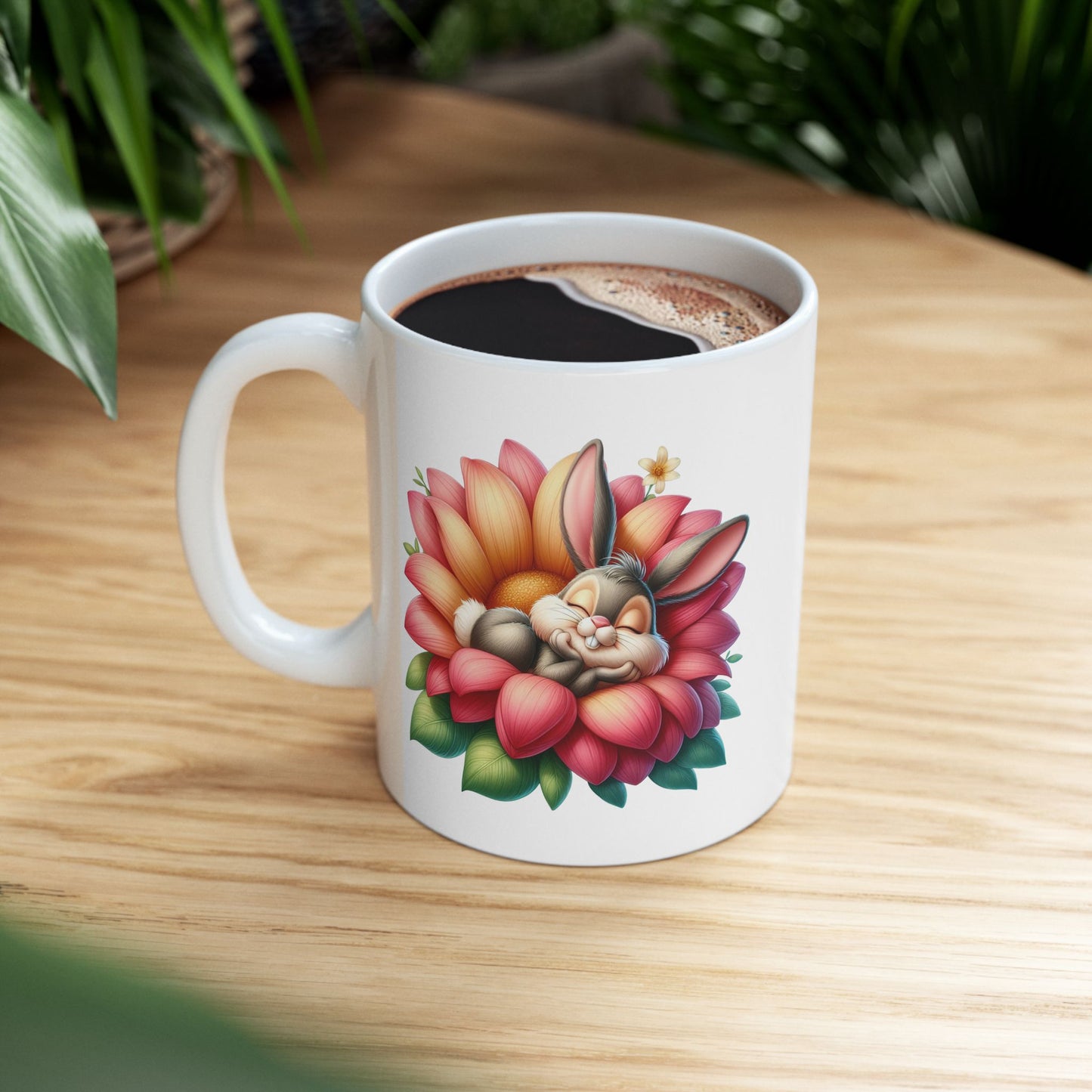 Peaceful Baby Rabbit Coffee Mug