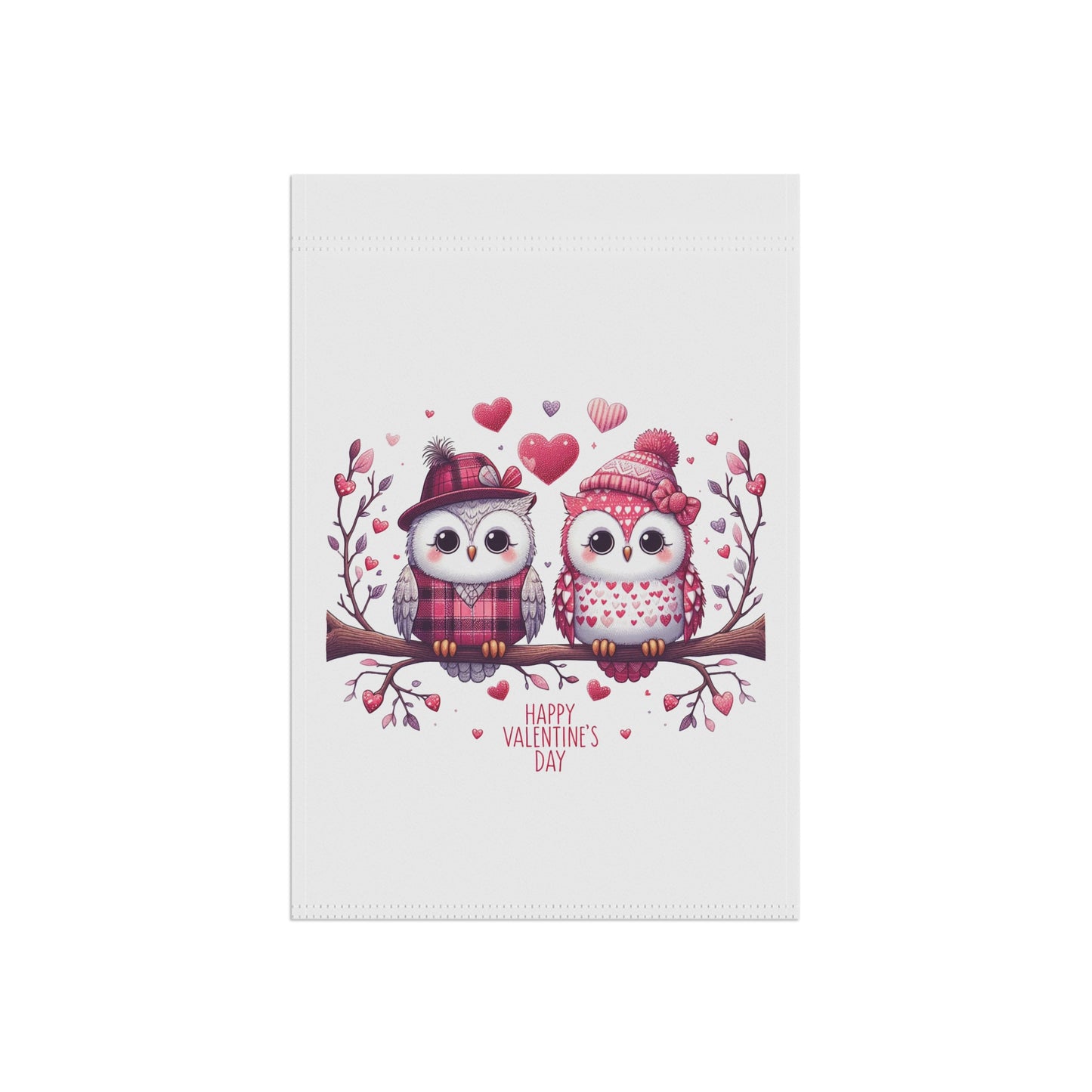 Precious Owl Valentine's Garden Flag