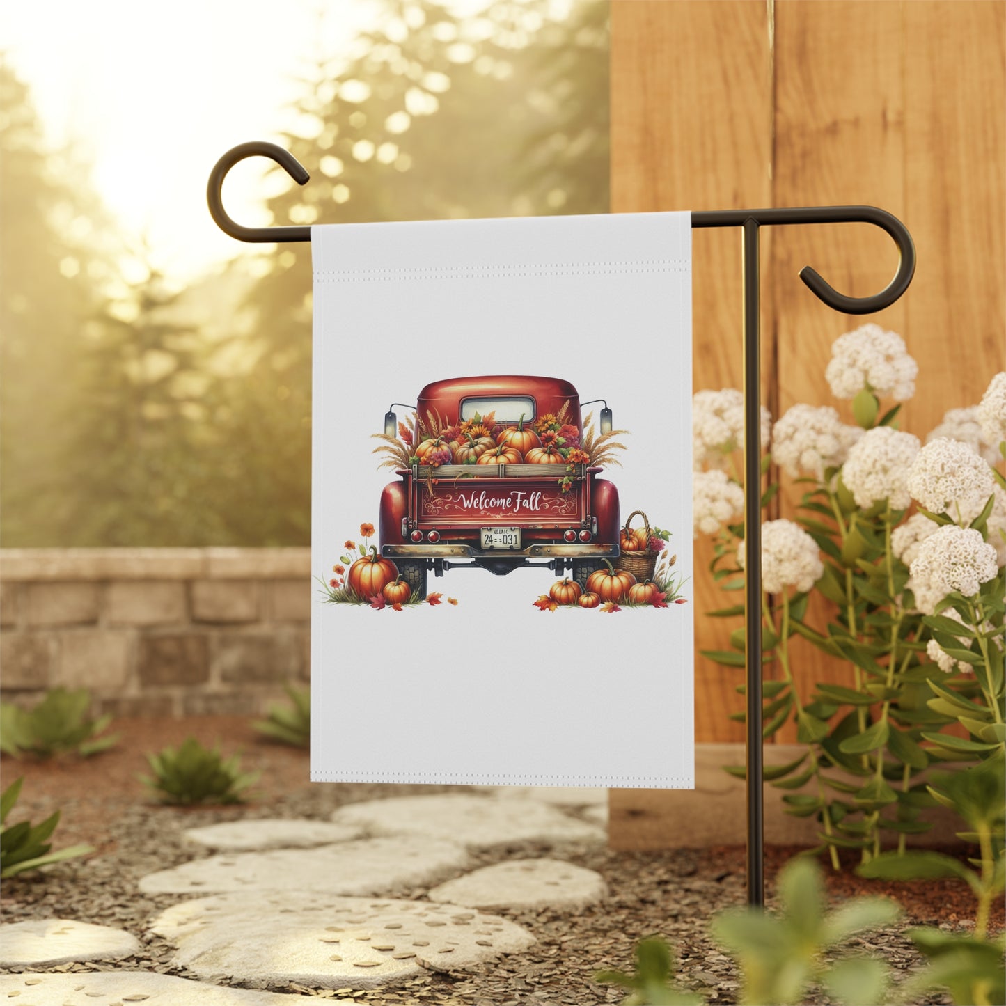 Vintage Truck Welcome Fall Flag