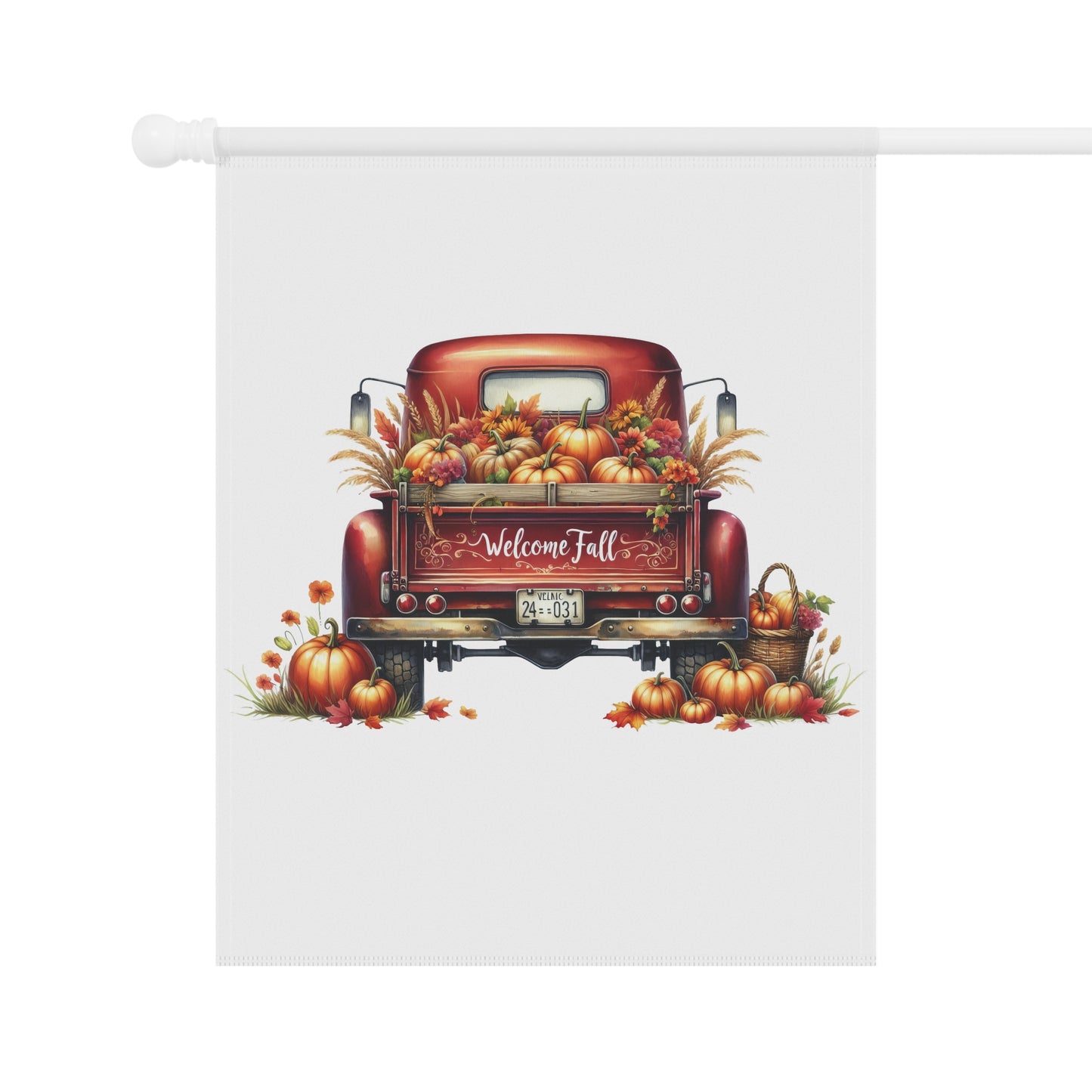 Vintage Truck Welcome Fall Flag