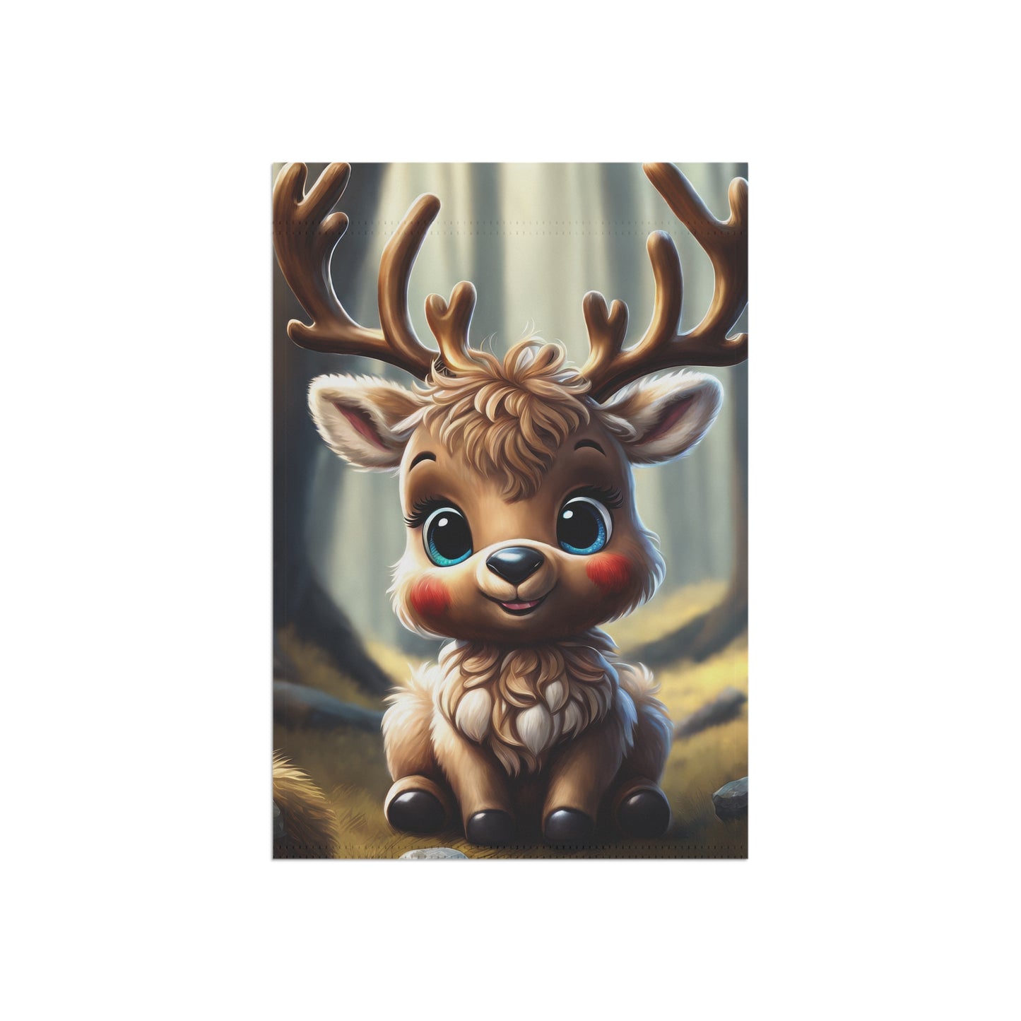 Adorable Woodland Reindeer Garden Flag