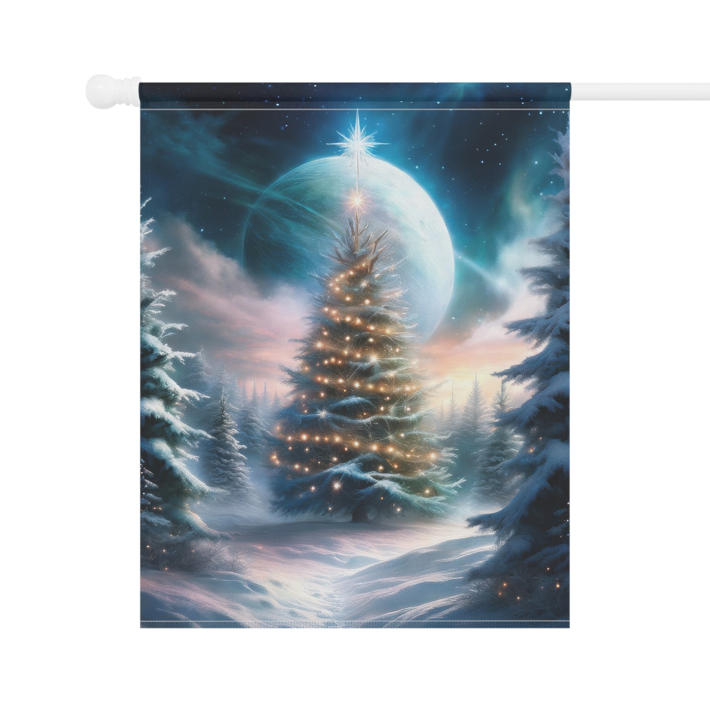 Stunning Wintery Woods Scene Holiday Garden Flag/ House Banner