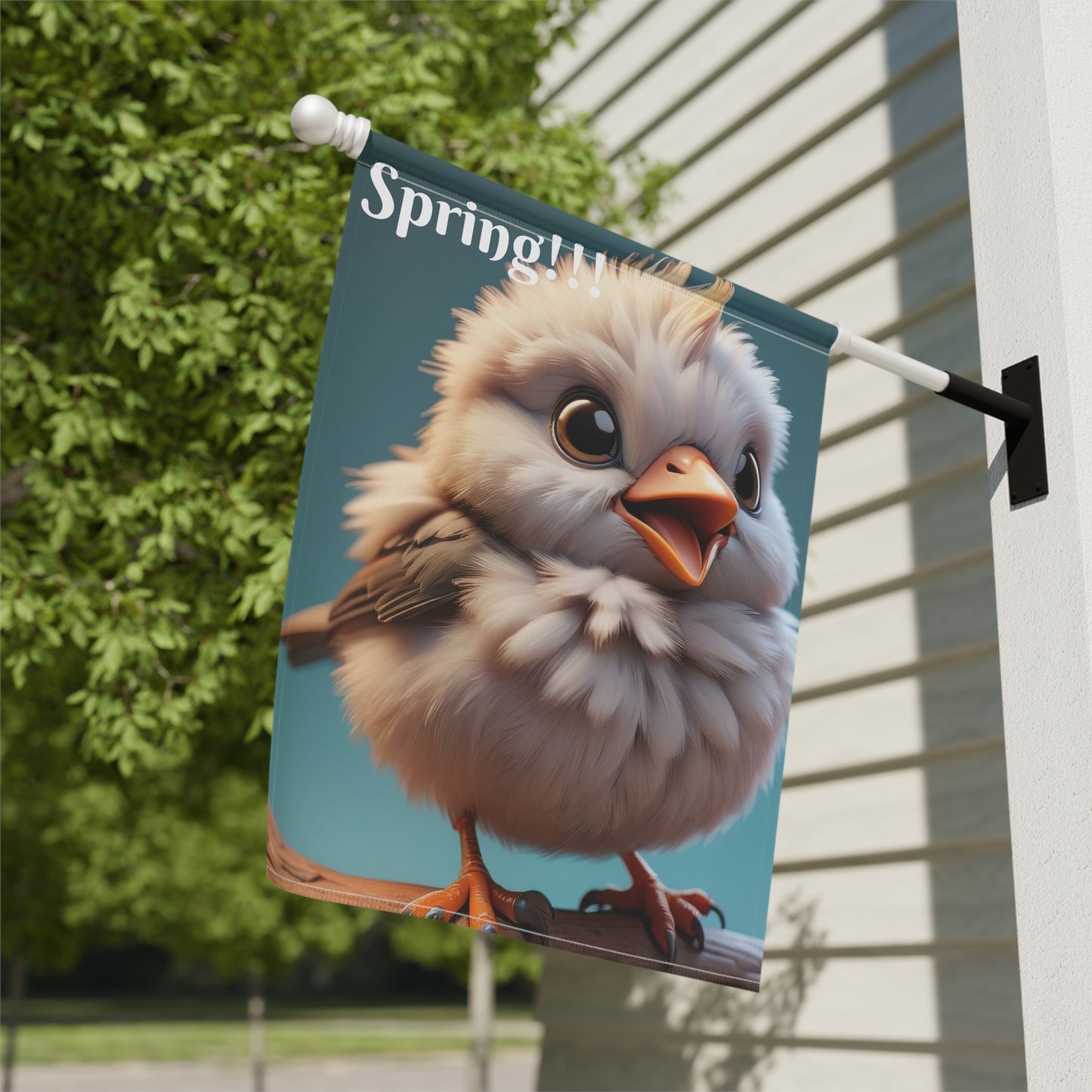Adorable Baby Bird Spring Garden Flag