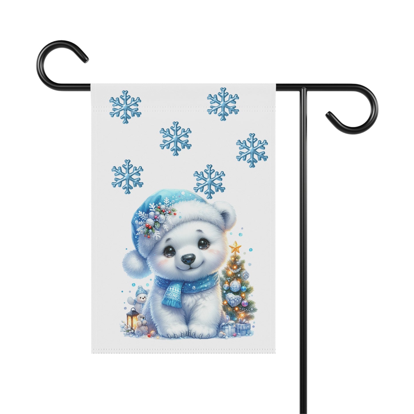 Adorable Baby Winter Polar Bear Garden Flag