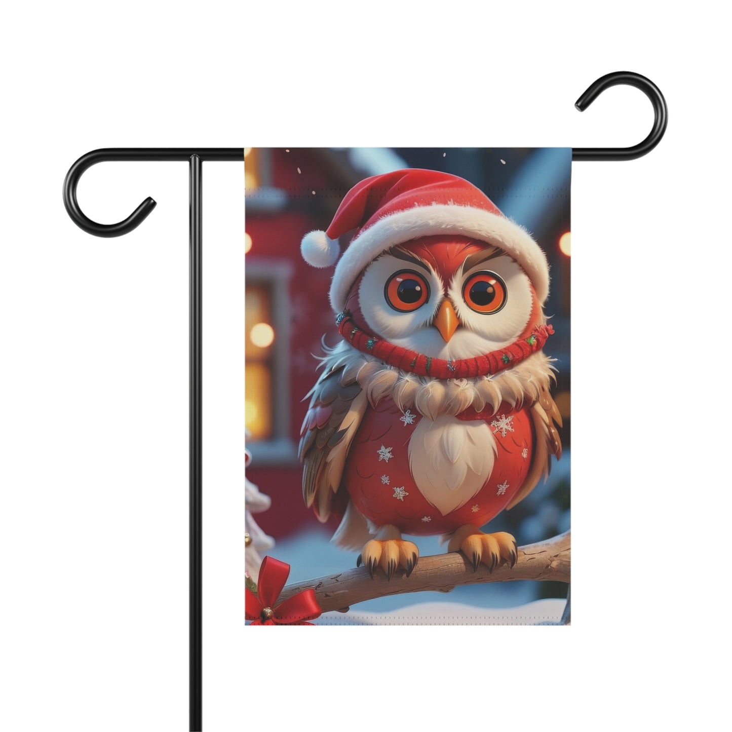Festive Owl Holiday Garden Flag