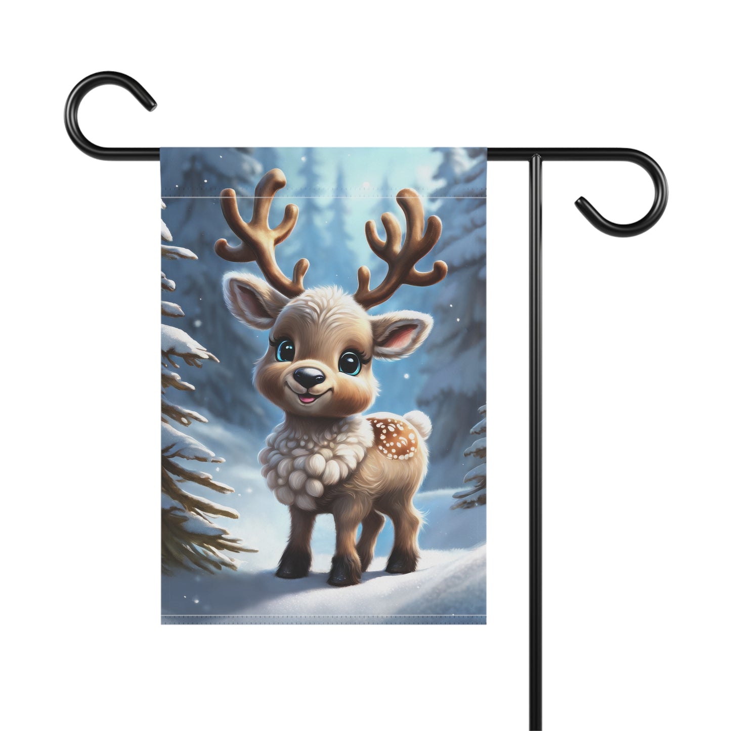 Precious Baby Reindeer Holiday Garden Flag/ House Banner