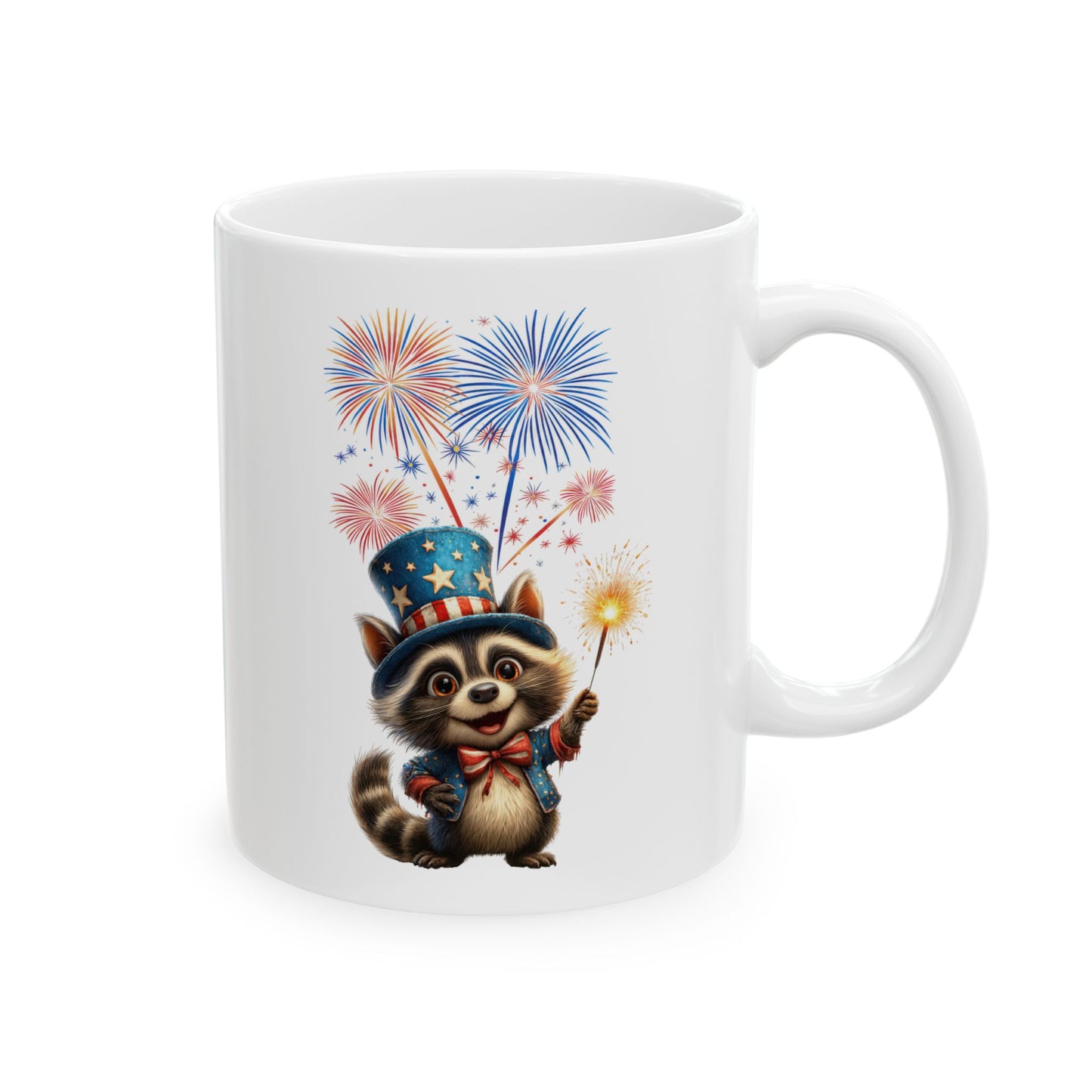 Adorable Patriotic Raccoon Coffee Mug