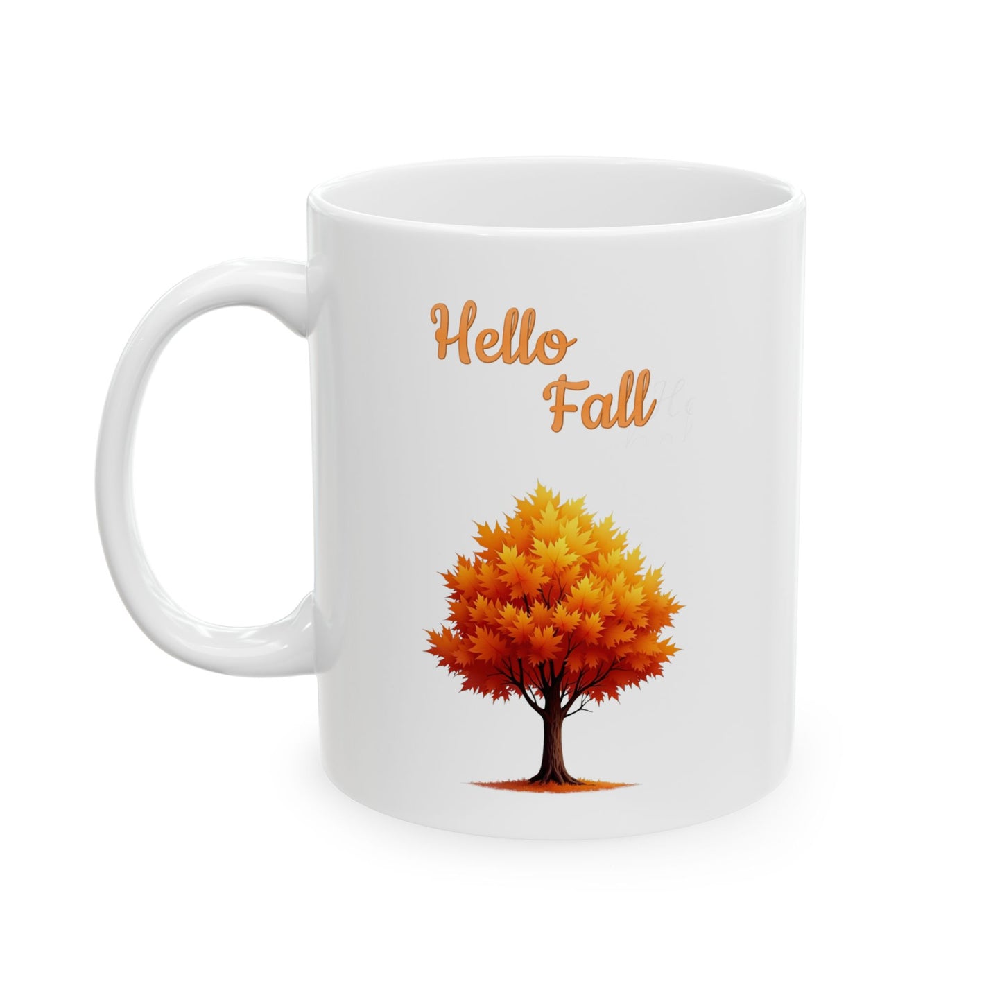 Hello Fall Golden Autumn Tree Coffee Mug