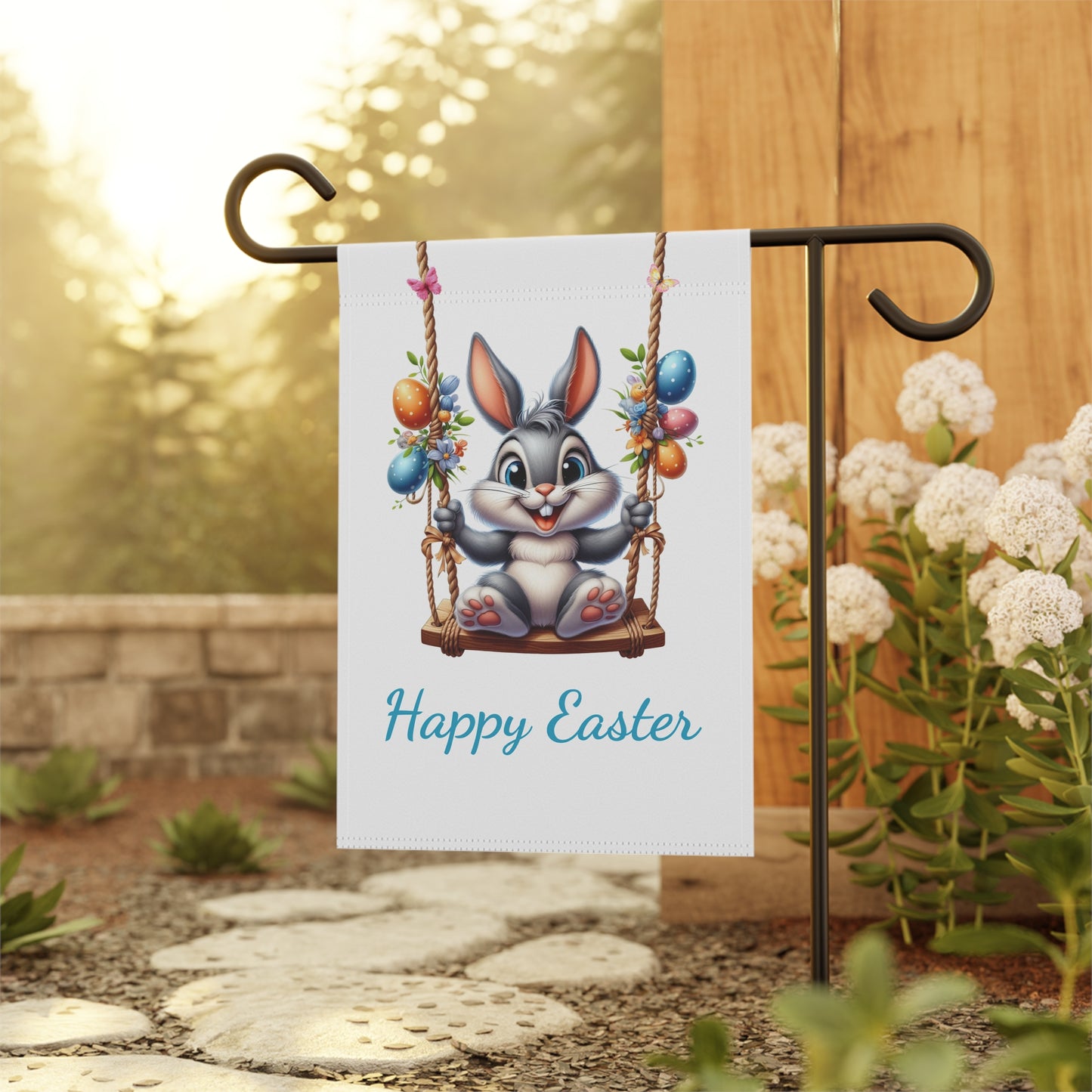 Happy Easter Bunny on Swing Garden Flag