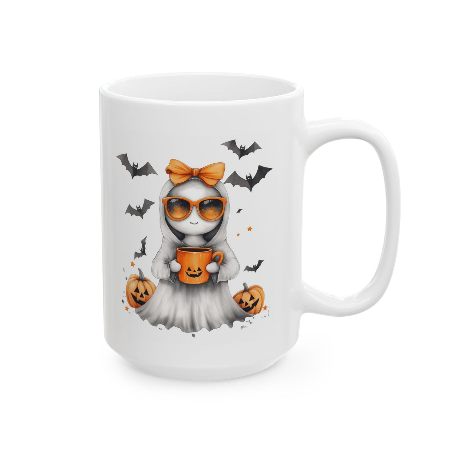 Fun Halloween Ghost & Jack-O'-Lantern Mug