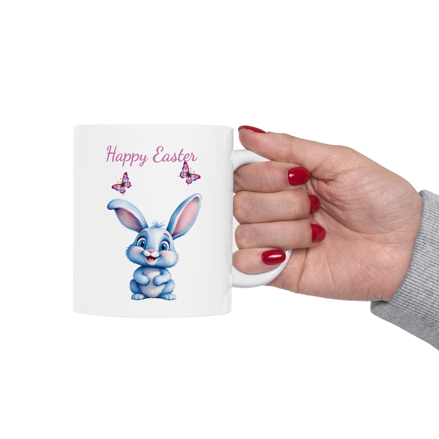 Adorable Blue Bunny Ceramic Coffee Cup