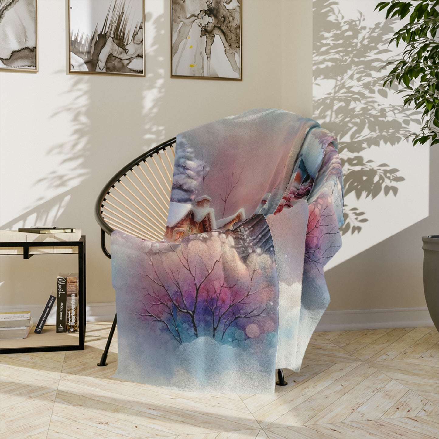 Sweet Winter Birds Velveteen Blanket