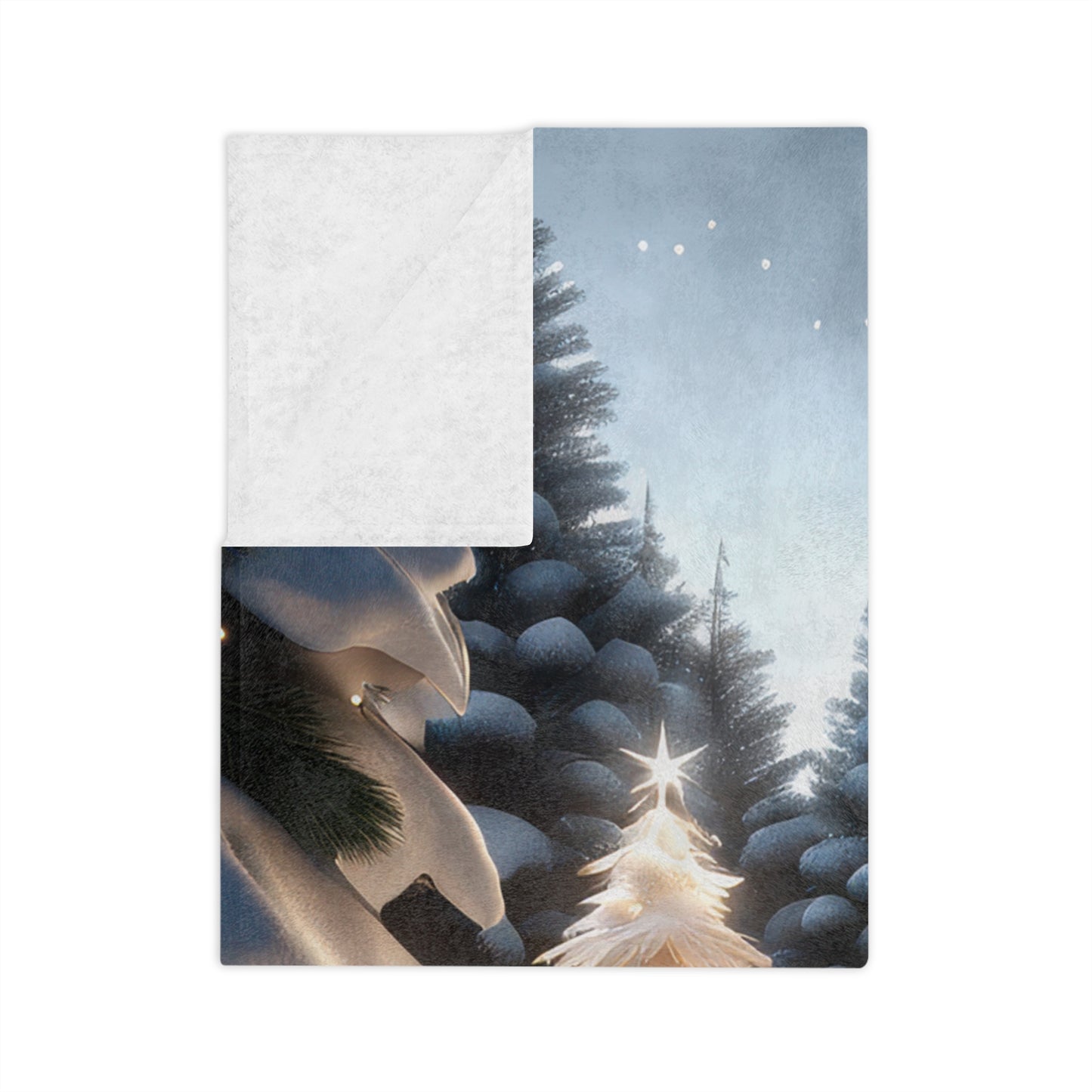 Elegant Snowy Christmas Scene Throw Blanket